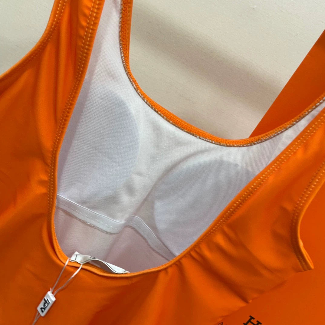 H 25 New Orange One-piece Swimsuit