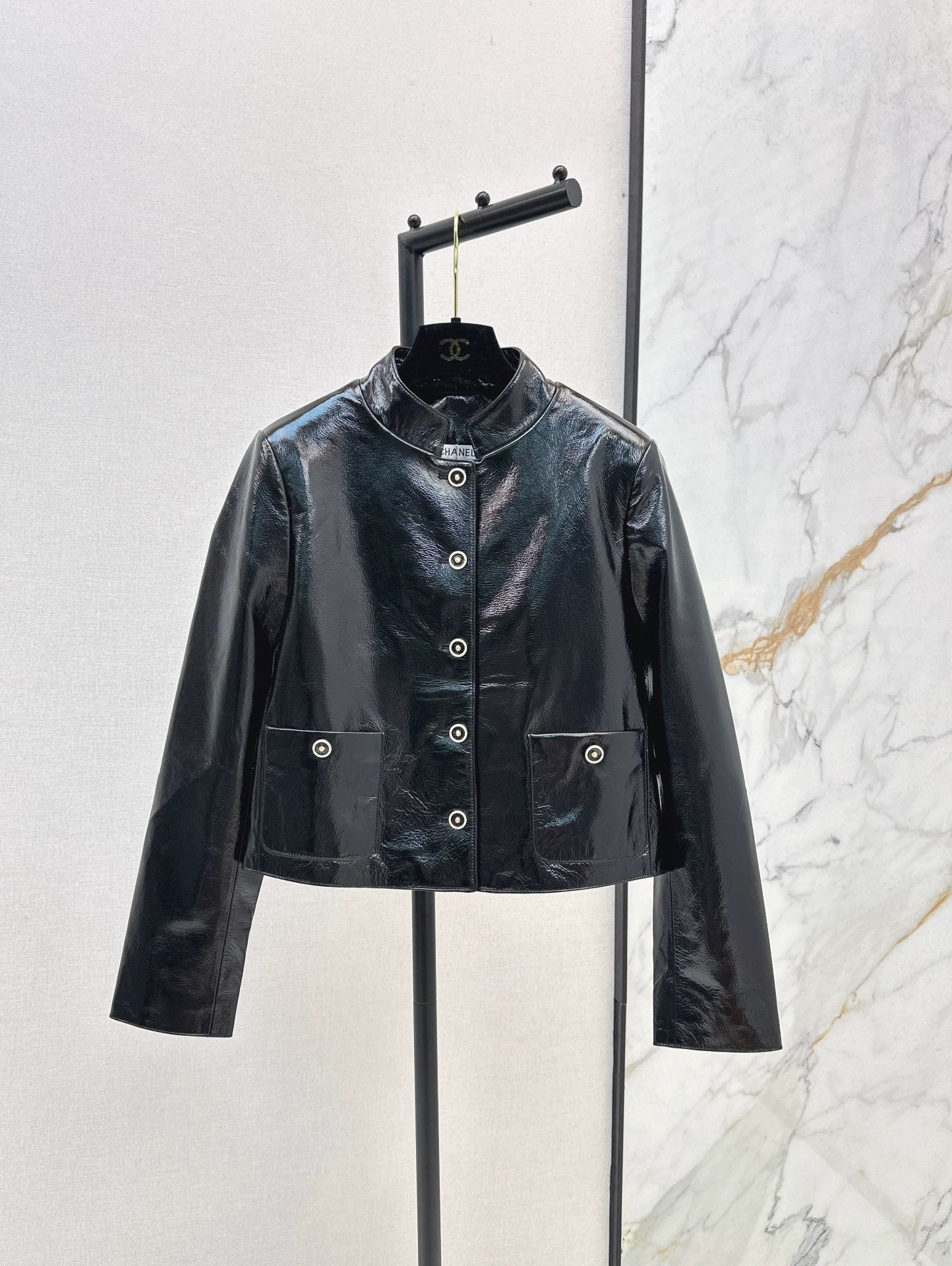 C 25 Premium Handcrafted Collection Genuine Leather Stand Collar Jacket