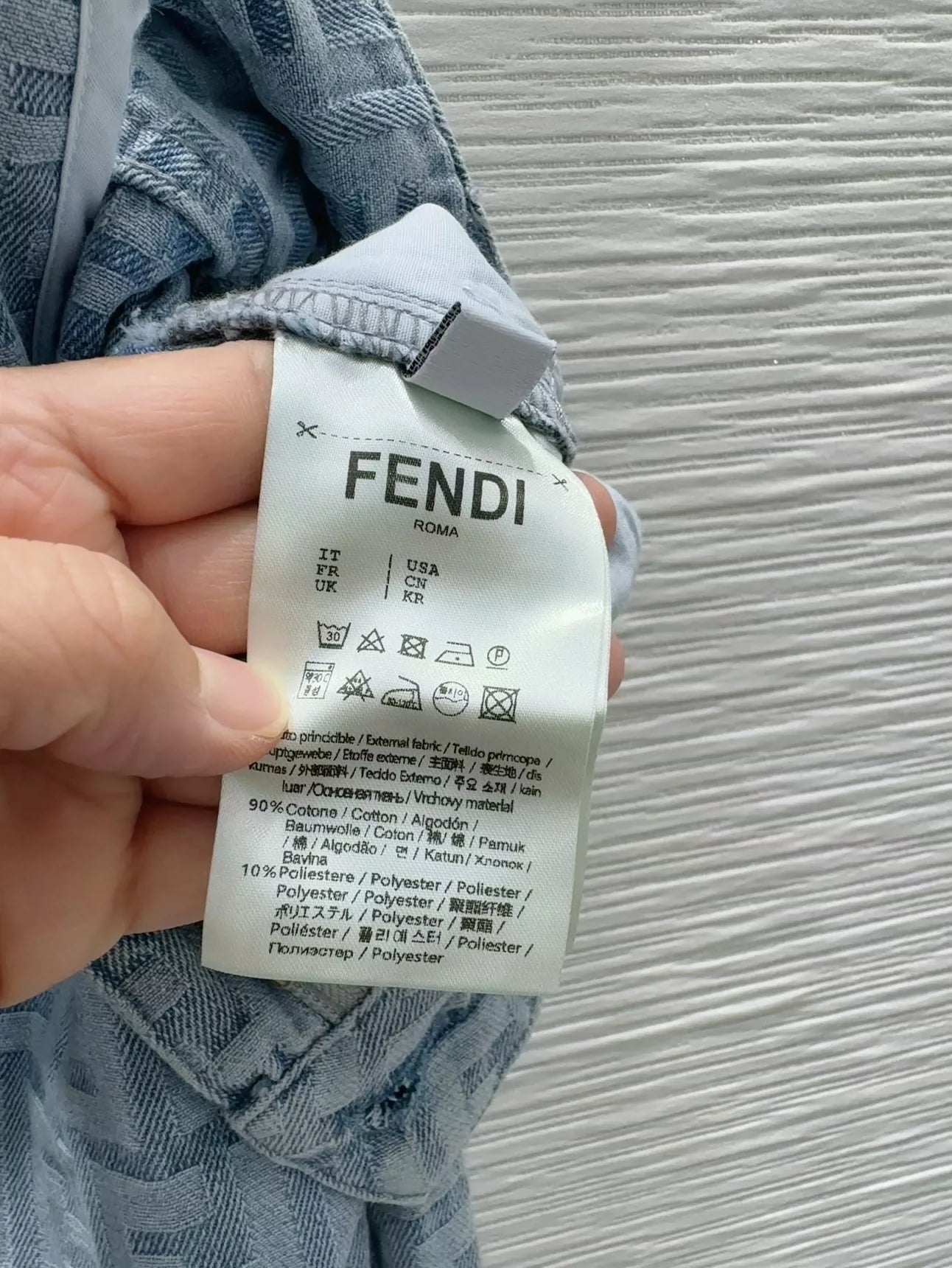 F 25 New Lettered Jacquard Zipper Lapel Short Sleeve