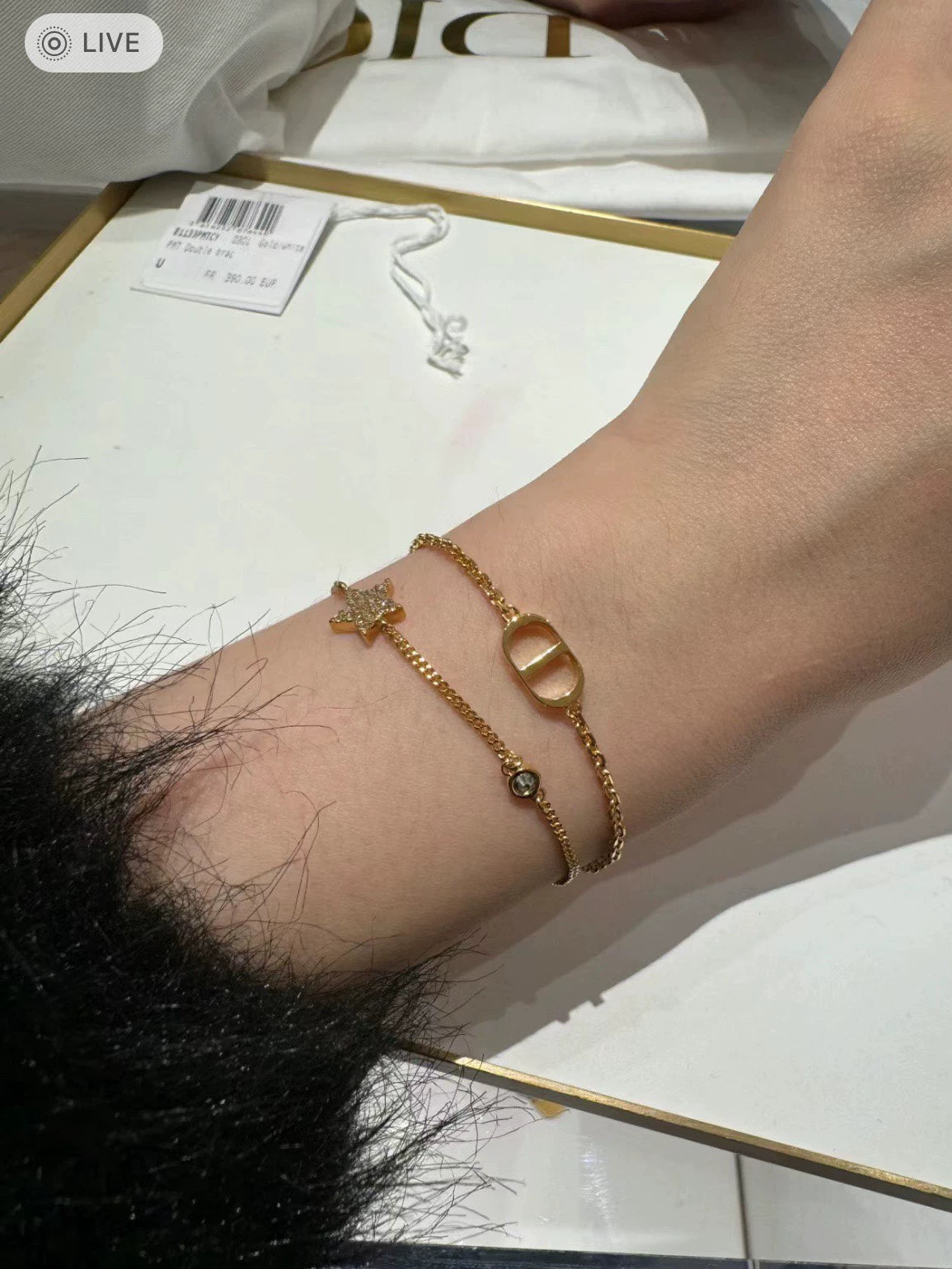 D 25 Gold Star Double Bracelet