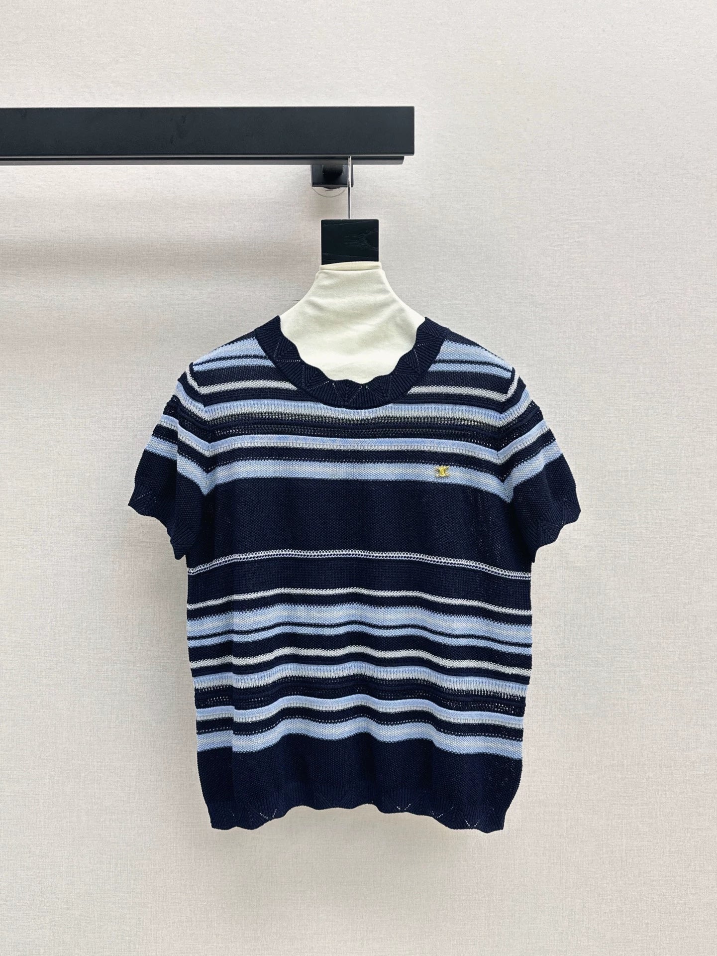 CE 25 Spring/Summer New Ice Silk Striped Knit Sweater