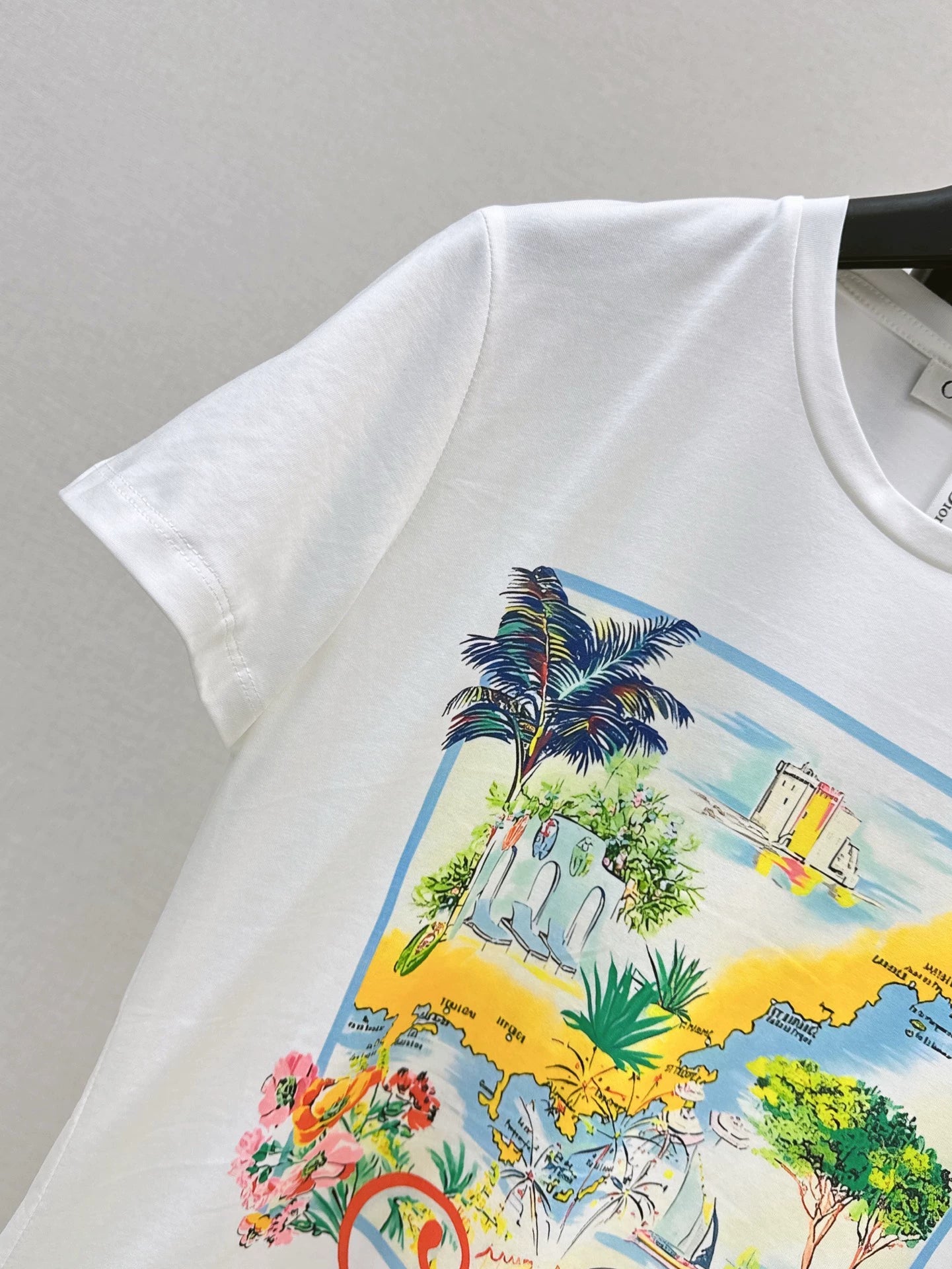 D 25 New Loose Cannes City Painting Short Sleeve
