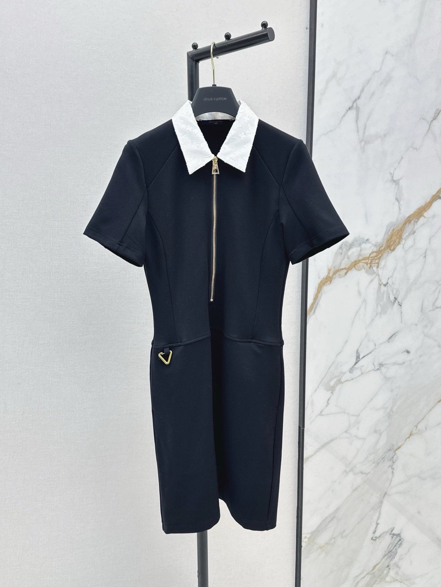 L 25 Spring/Summer New Letter Color Collision Lapel Dresses