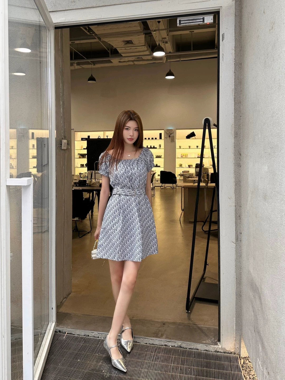 d 25 New Letter Printed Bee Embroidery Belt Short Sleeve Dresses