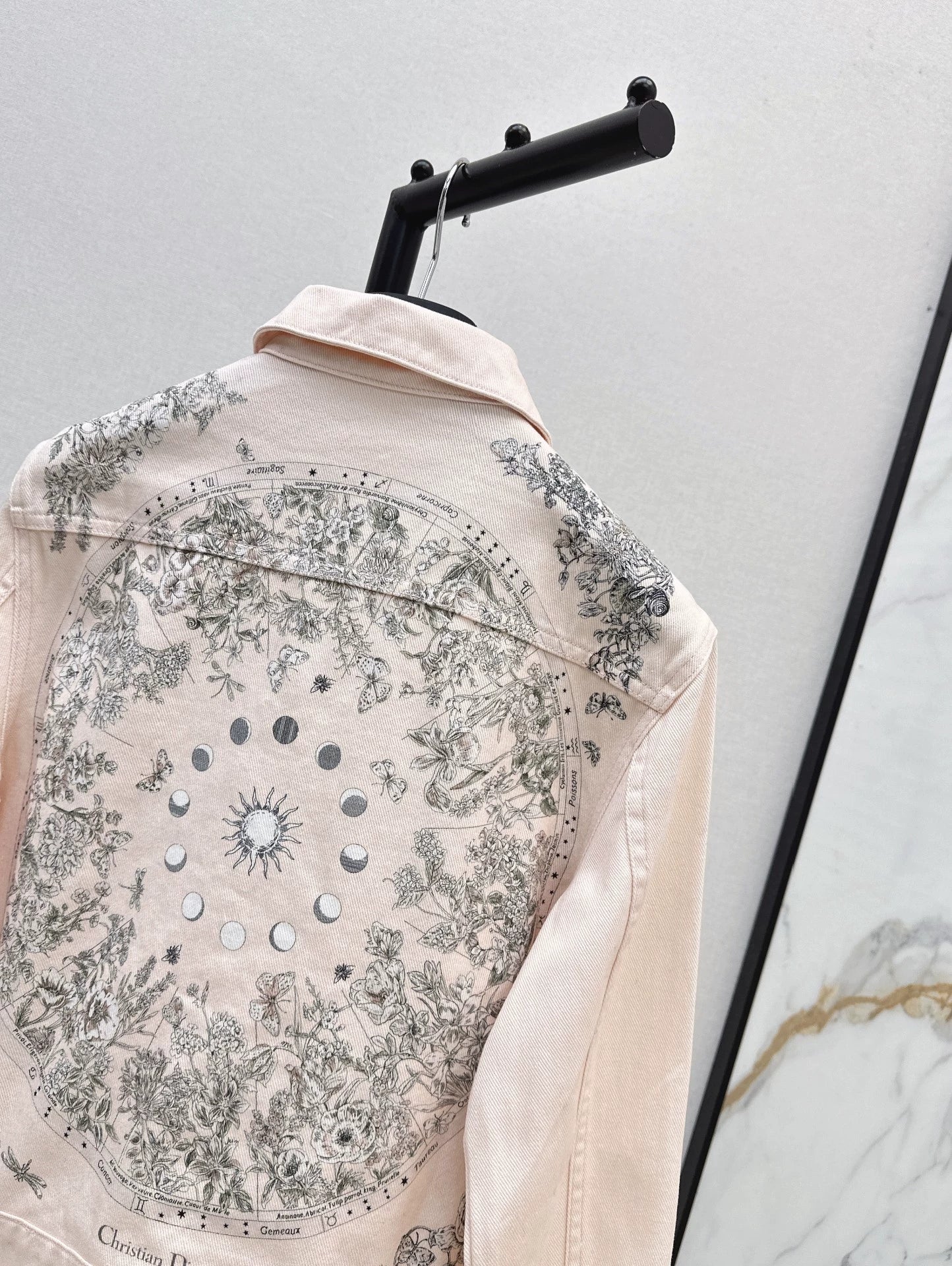 D 25Ss Early Fall New Back Print Denim Jacket(white green pink)