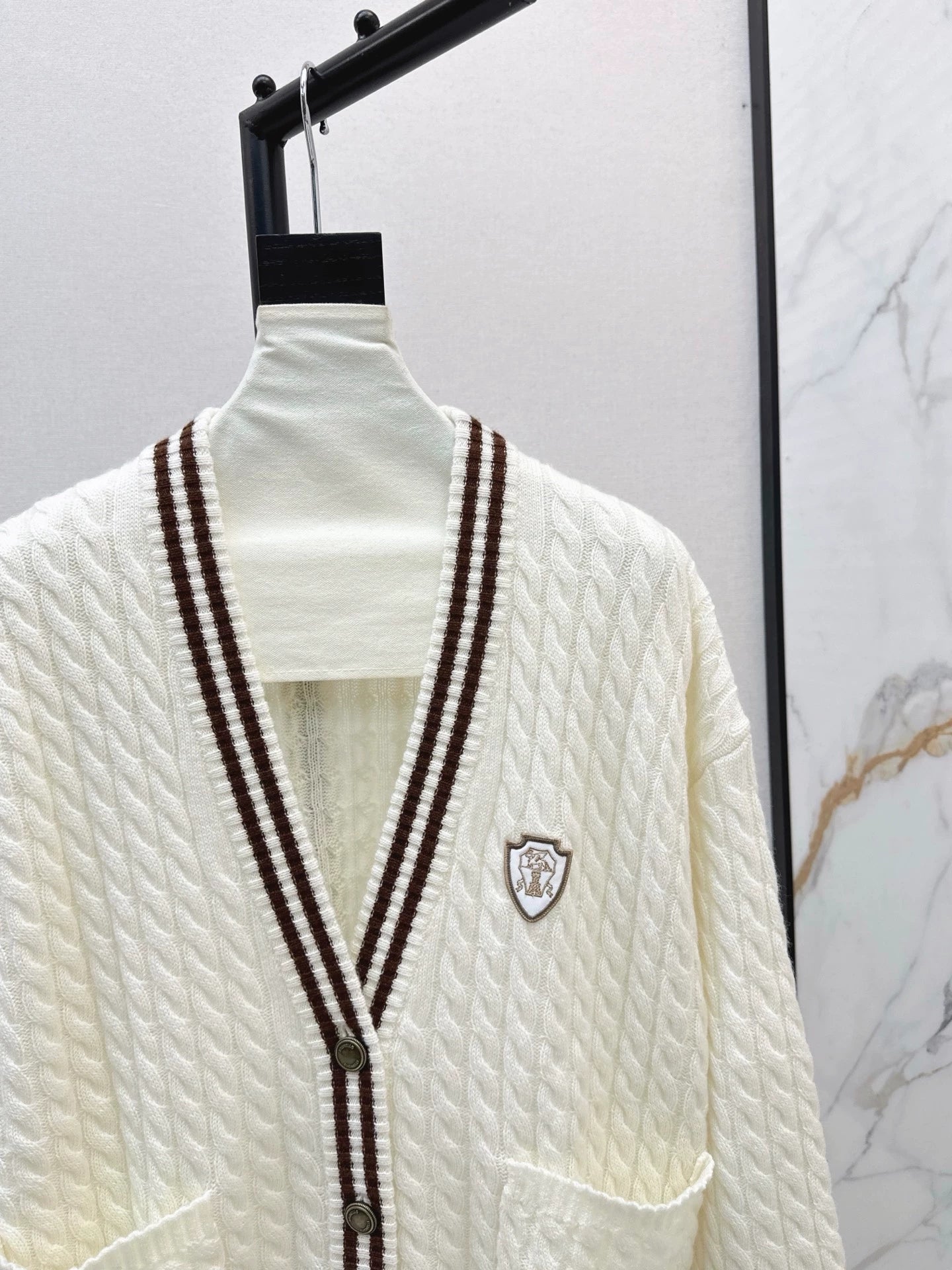 Bru 25 Logo-embellished cashmere cardigan