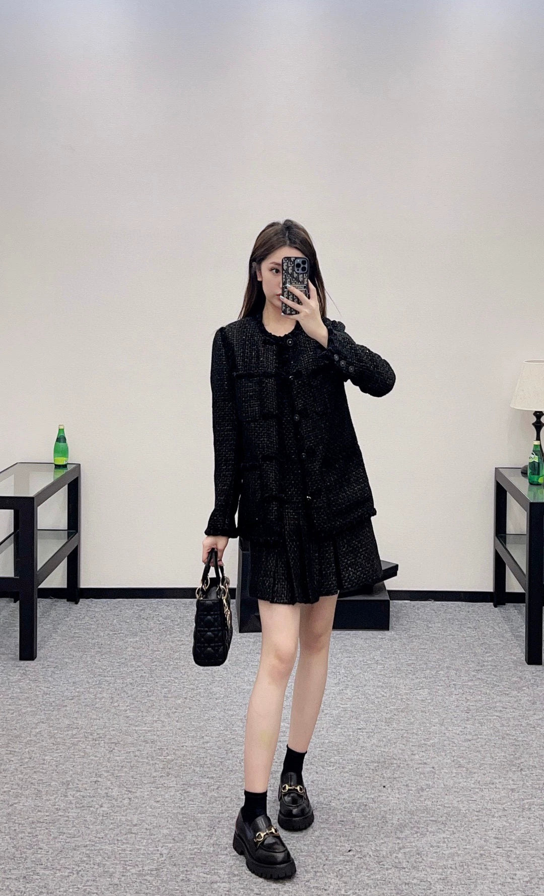 C 25 Pleated Skirt Hem Tank Dress