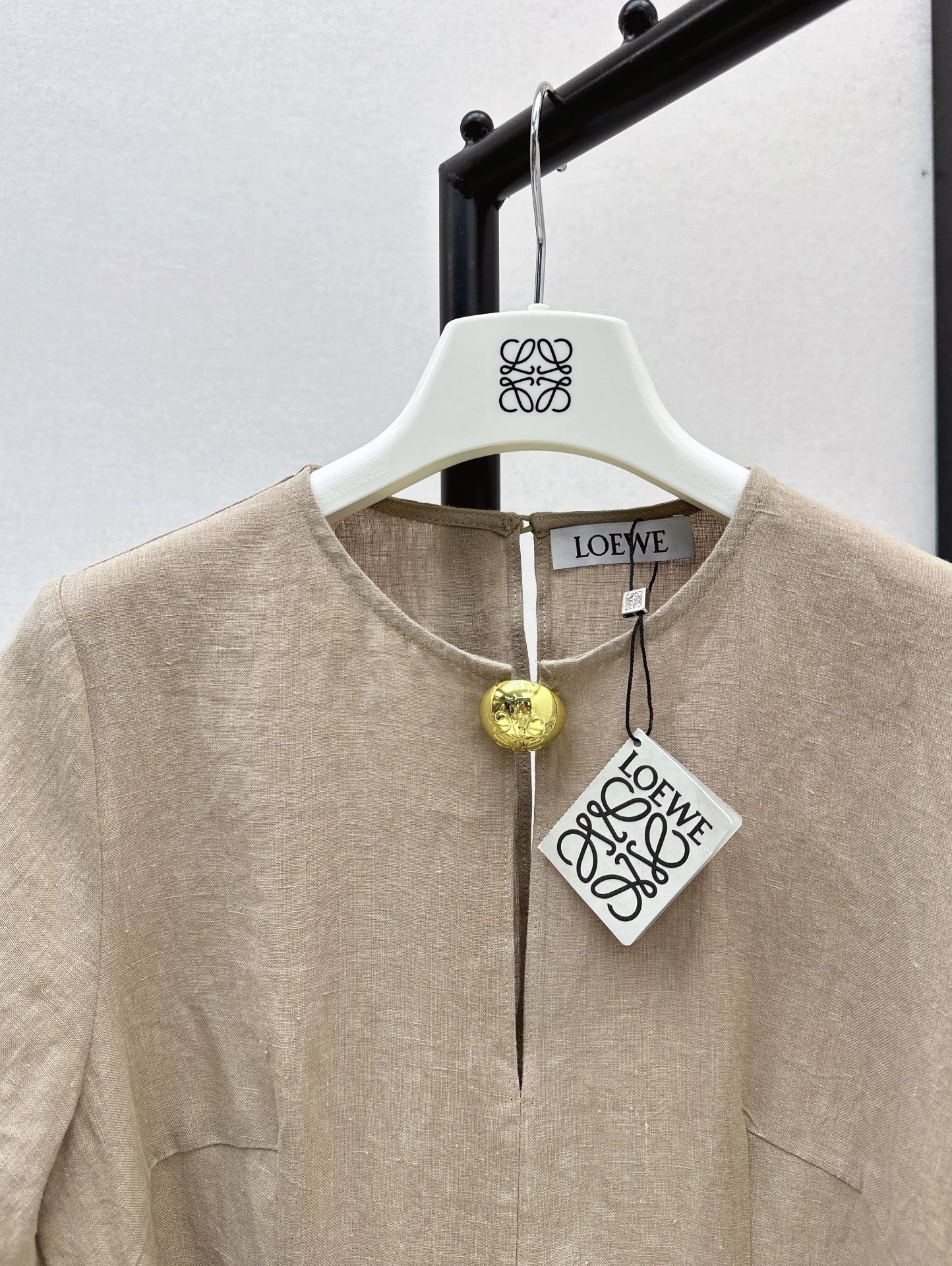 Lo 25Ss Spring/Summer French-inspired short-sleeved linen dress