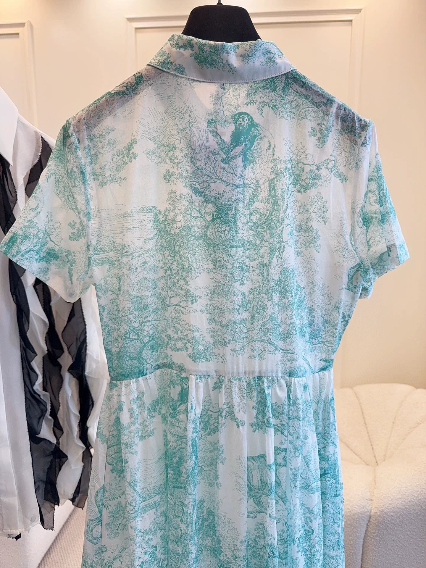 D 25 New Jungle Animal Print Short Sleeve Long Dresses