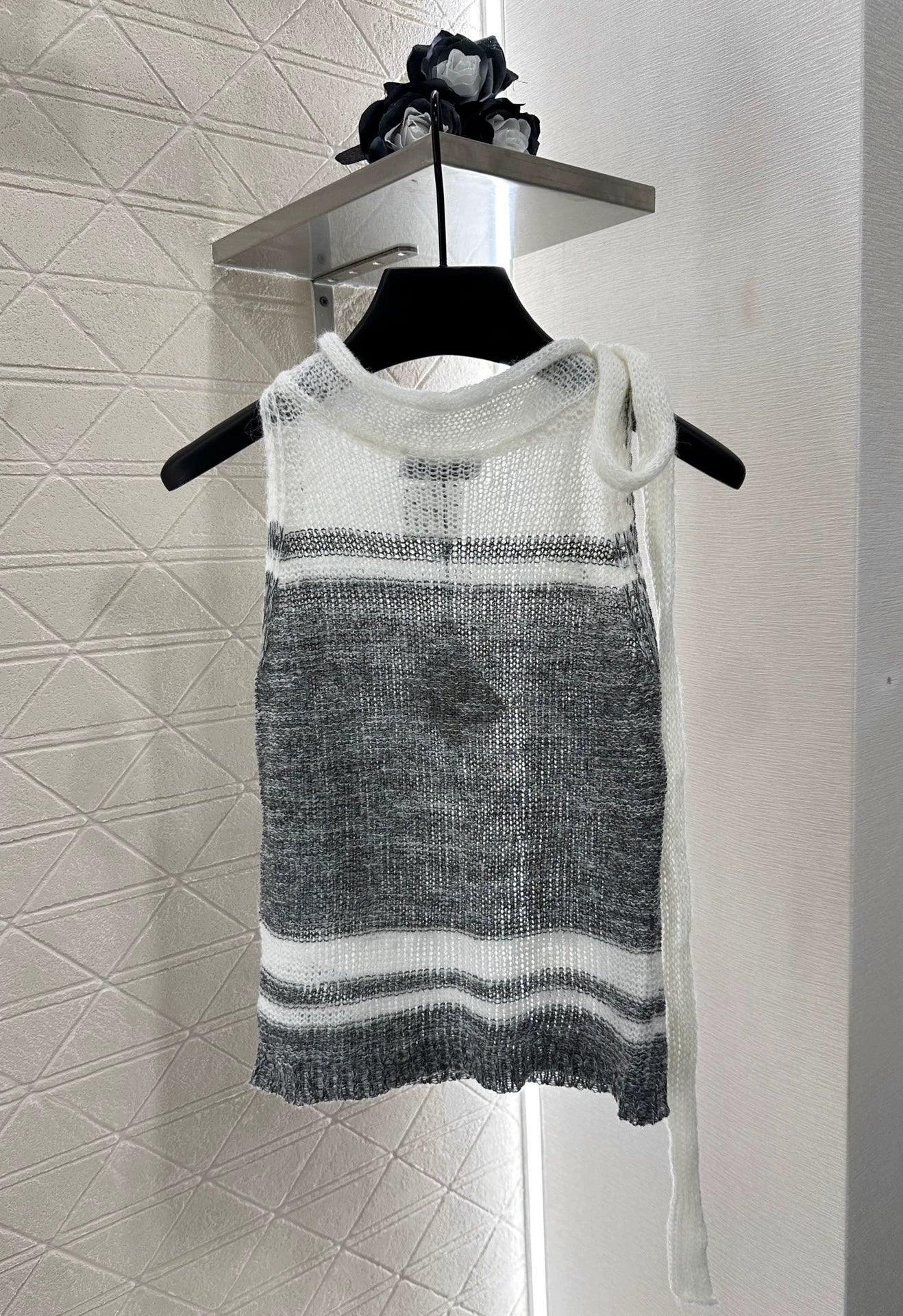 LO 25 Striped Knit Vest and Skirt Set