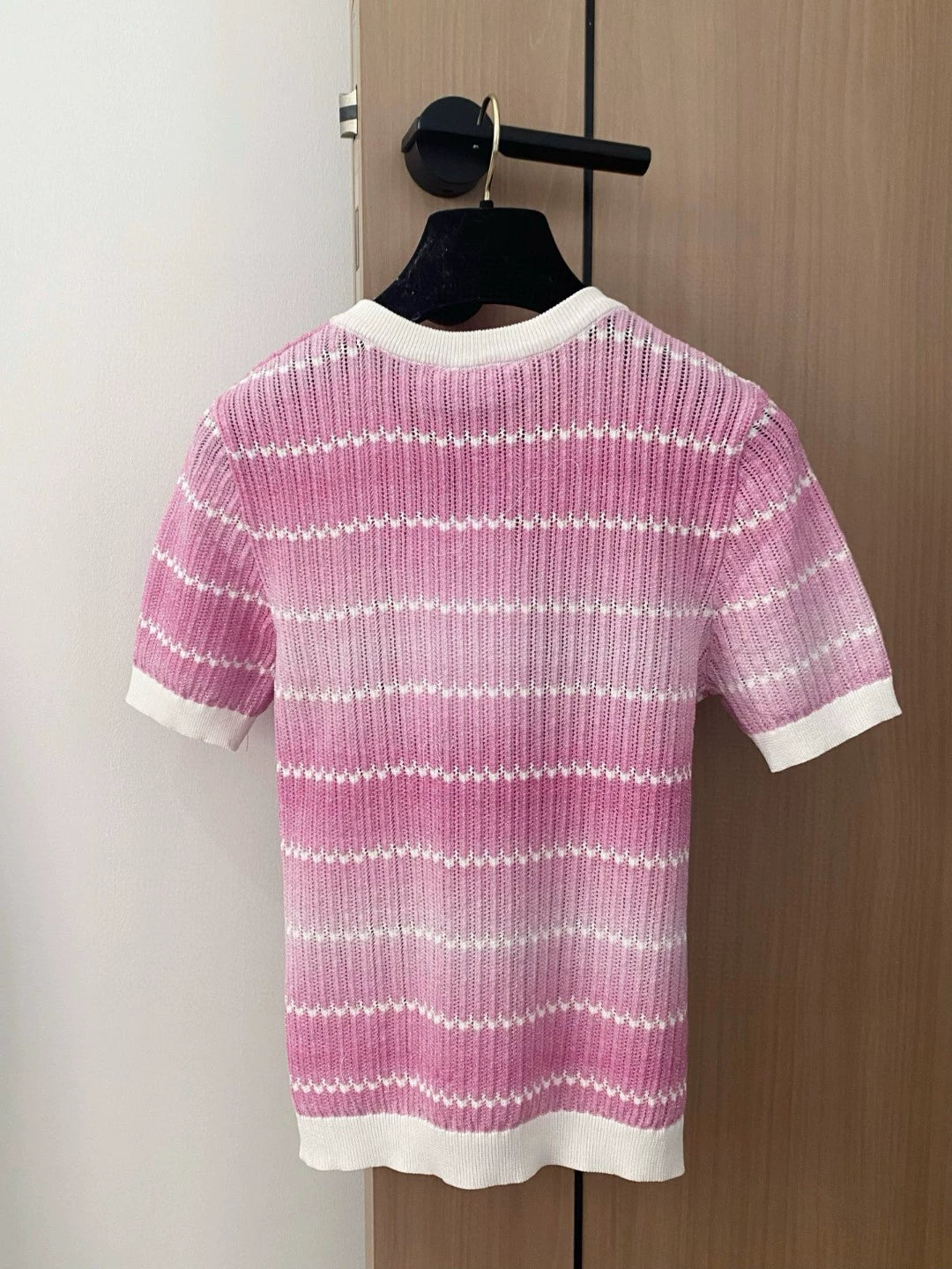 C 25 New Gradient color round neck short sleeve knitting