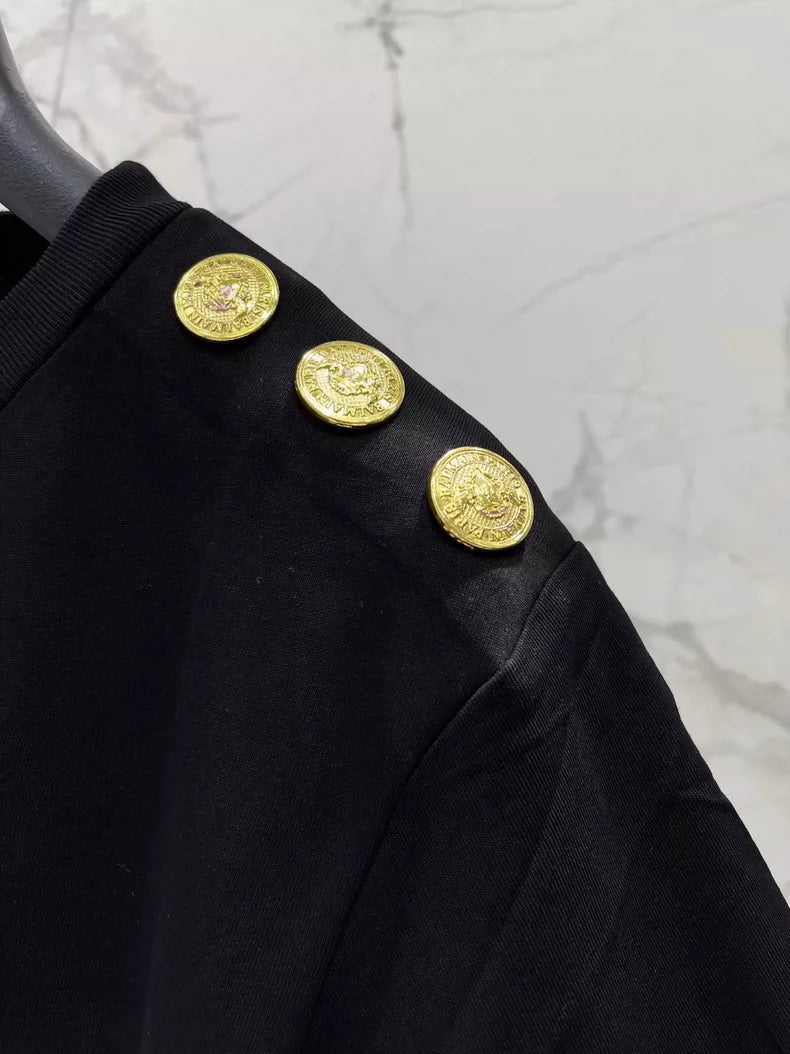 BA 25 New Button Embellished Printed T-Shirt