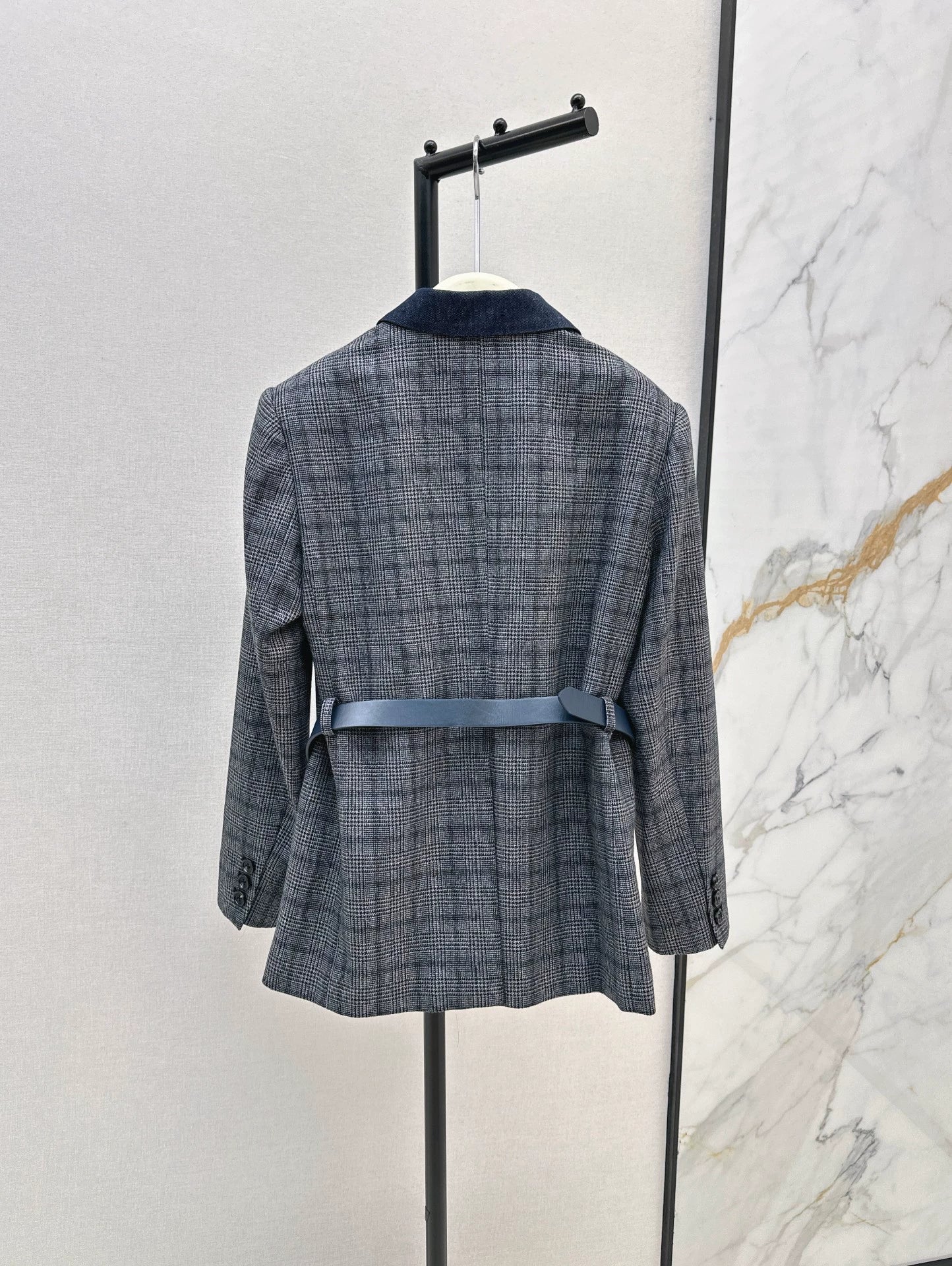 Bru 25 Blue plaid blazer