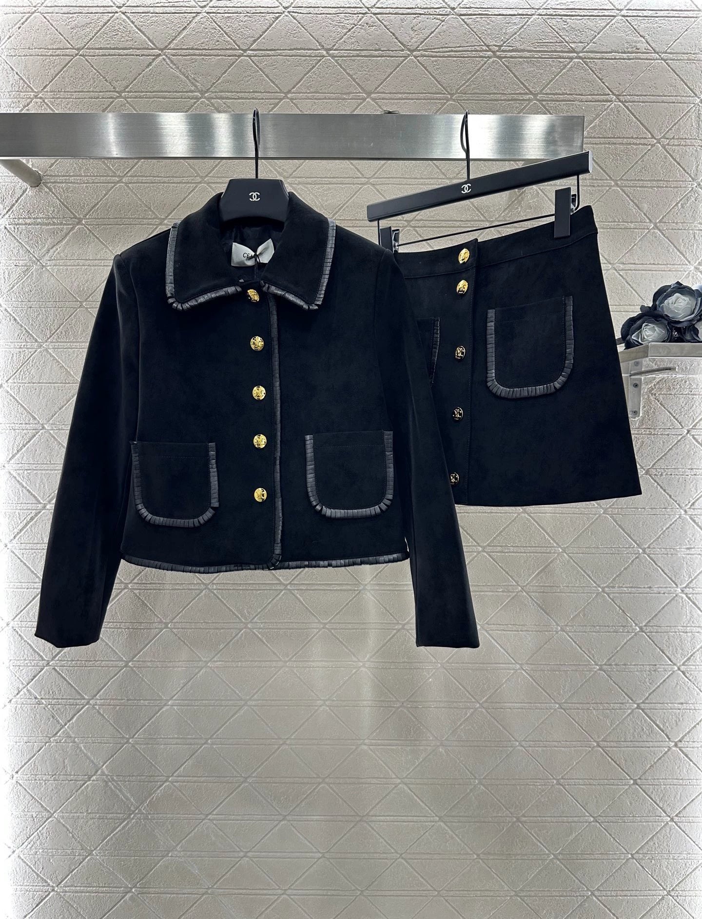 CE 25 Genuine Leather Jacket and Skirt Set