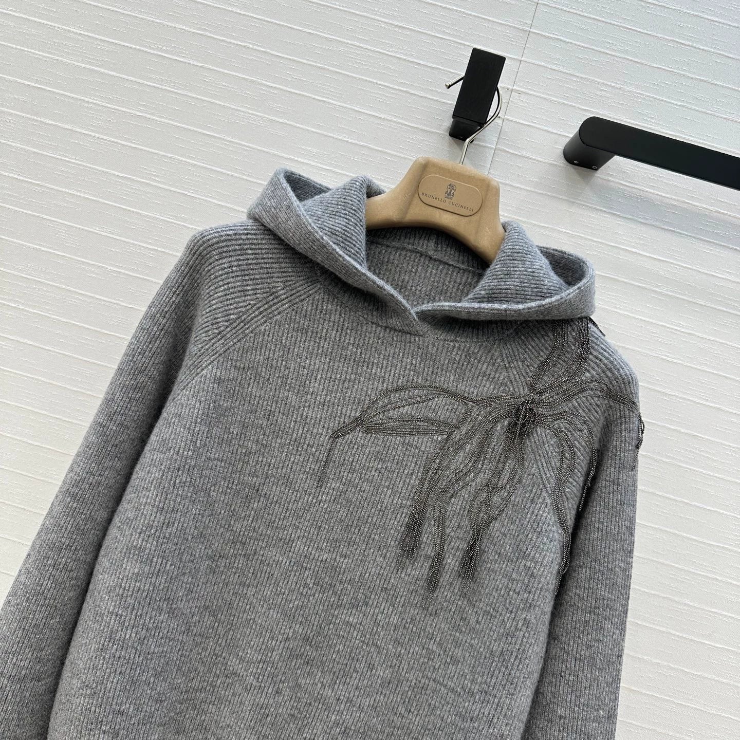 Bru 25 Fall/Winter New Floral Tassel Cashmere Hoodie