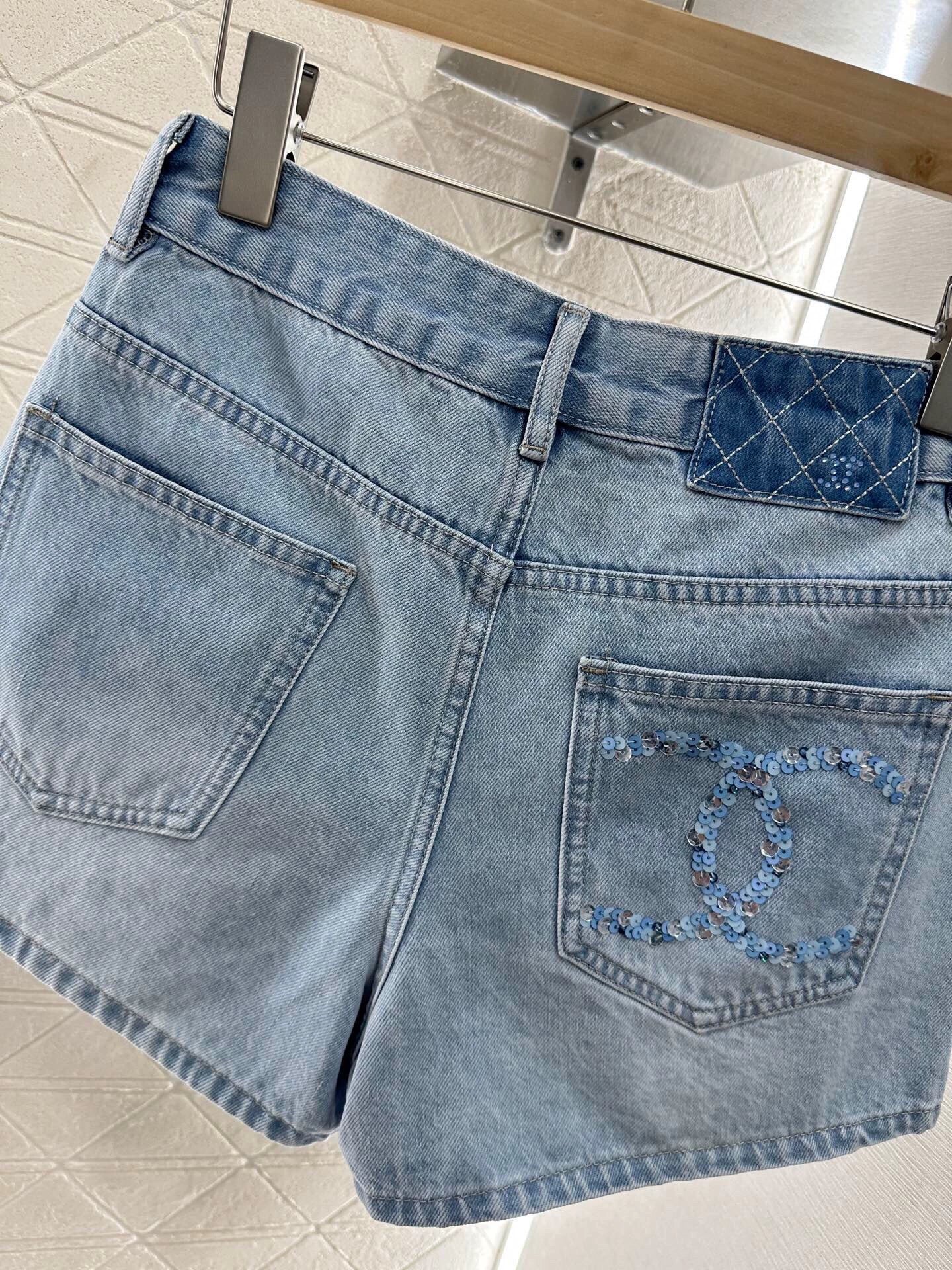 C 25 summer new sequins letters straight jeans