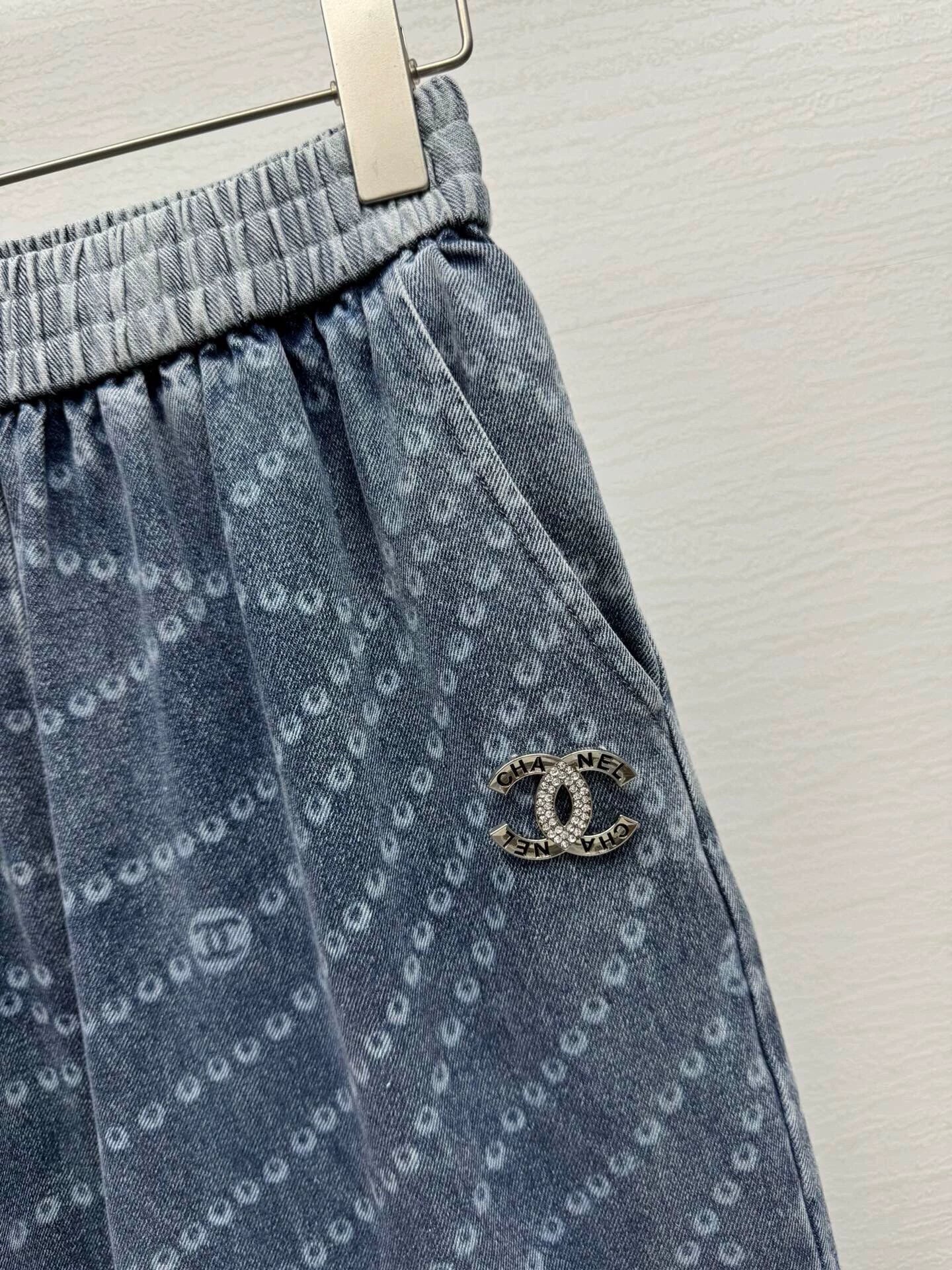 C 25 New Laser Printed Tencel Wide-Leg Jeans