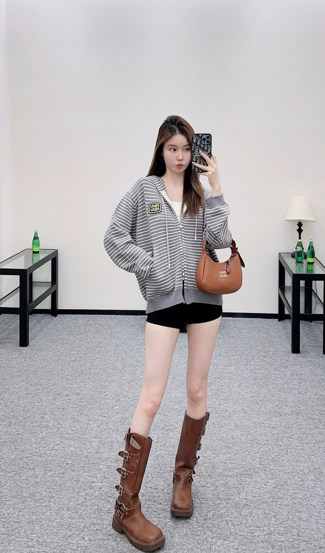 M 25 Hooded zip-up knit sweatshirt