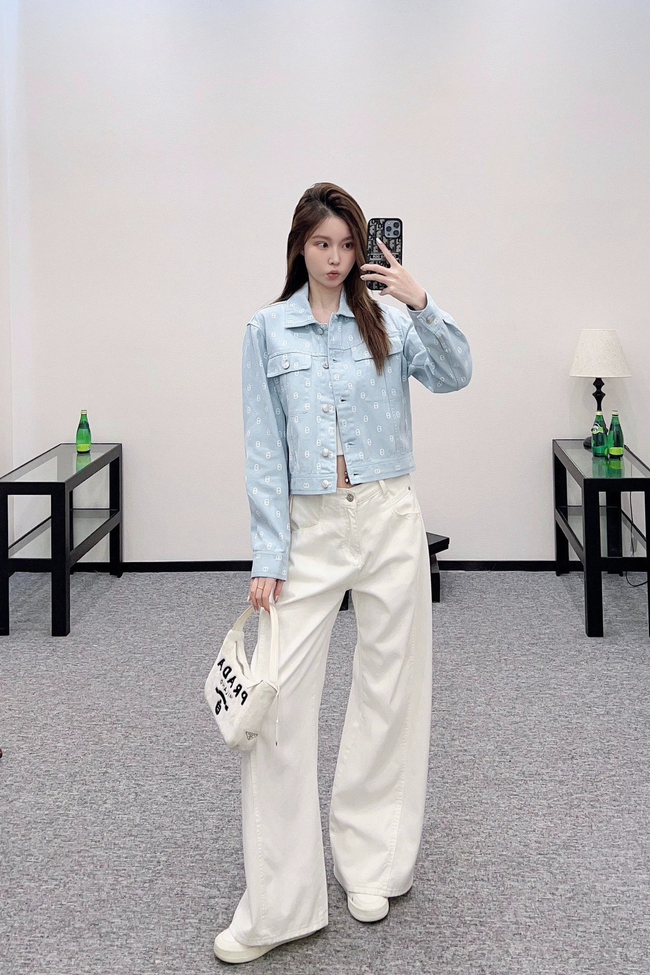 H 25 Pignose Print Denim Jacket