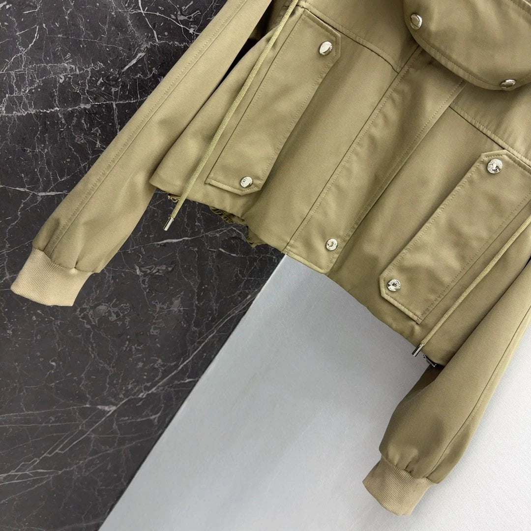 D 25 Neue klassische kurze Windjacke mit Kapuze