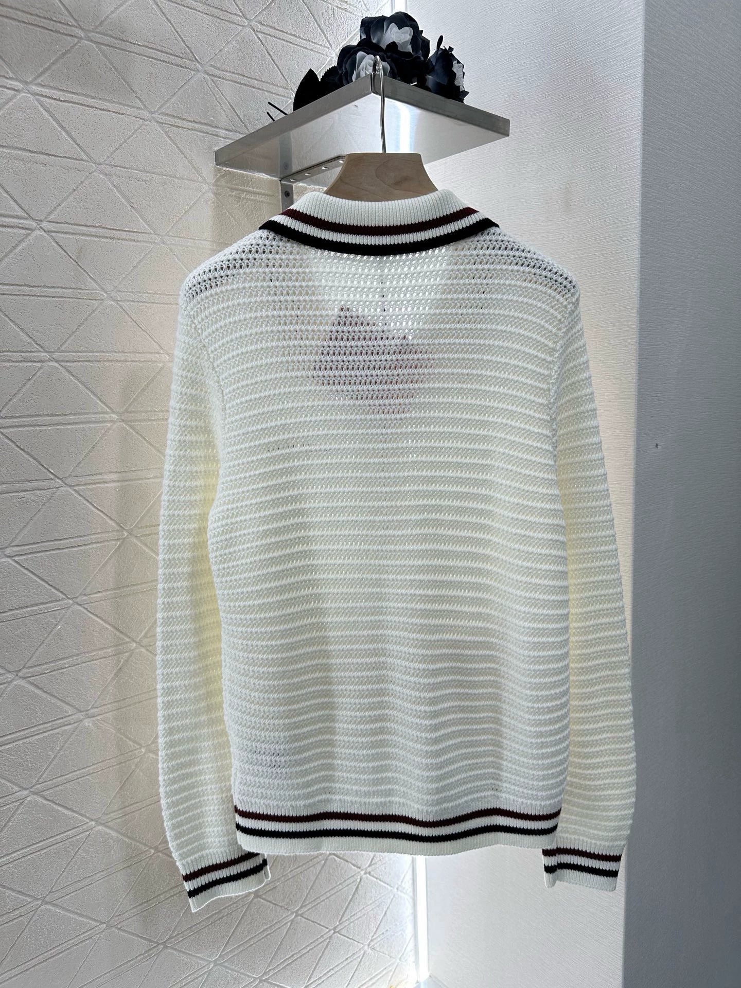 m 25 Striped knit cardigan with lapel