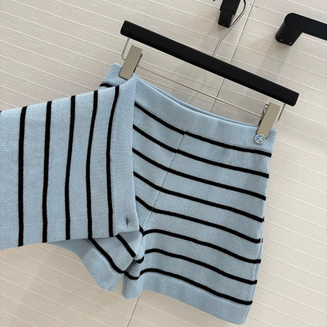 C 25 New Blue Stripe Knit Dress Pants