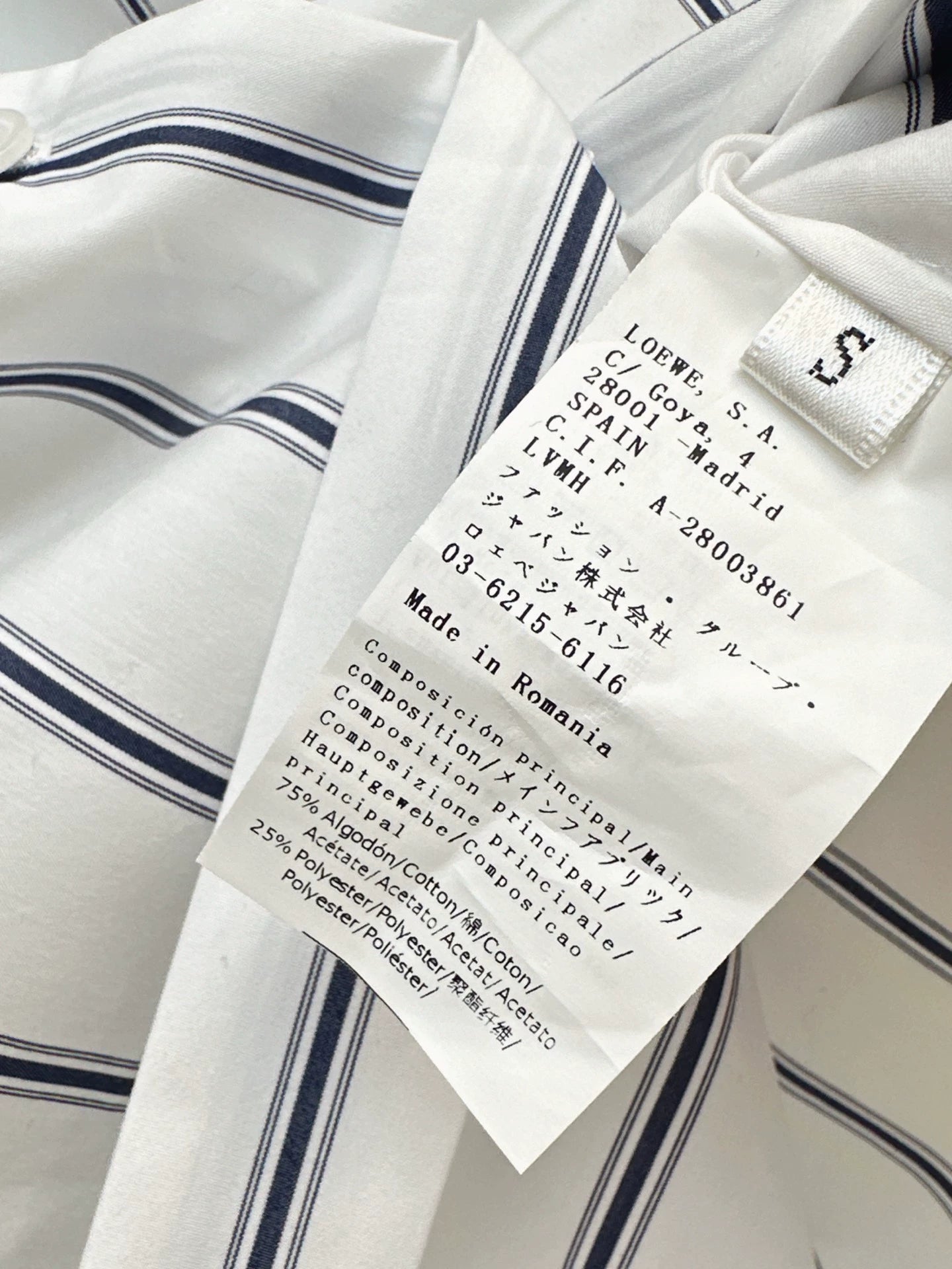 LO 25 Blue striped embroidered batwing sleeve shirt