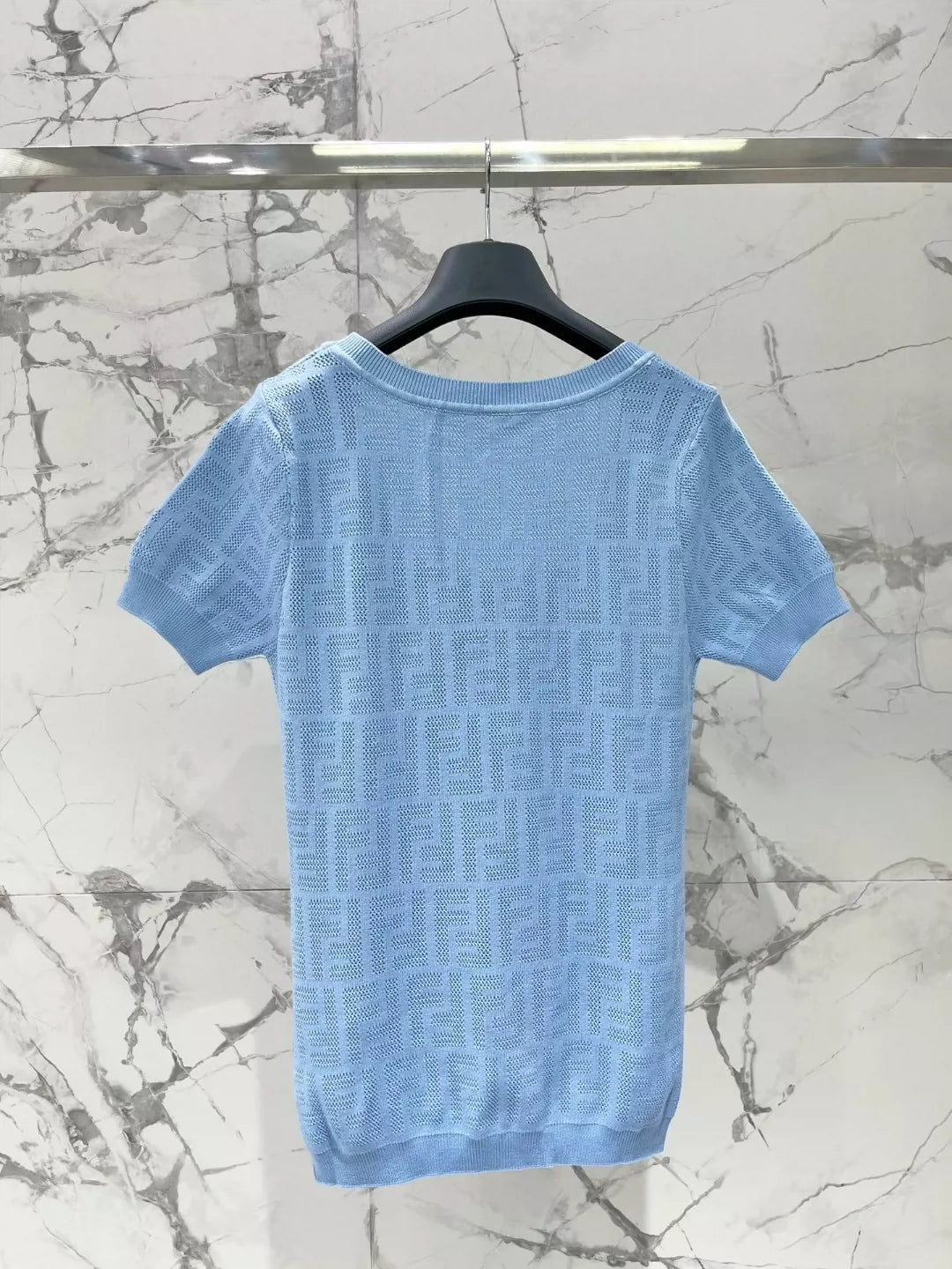 F 25 Hollow out Breathable Logo Short Sleeve