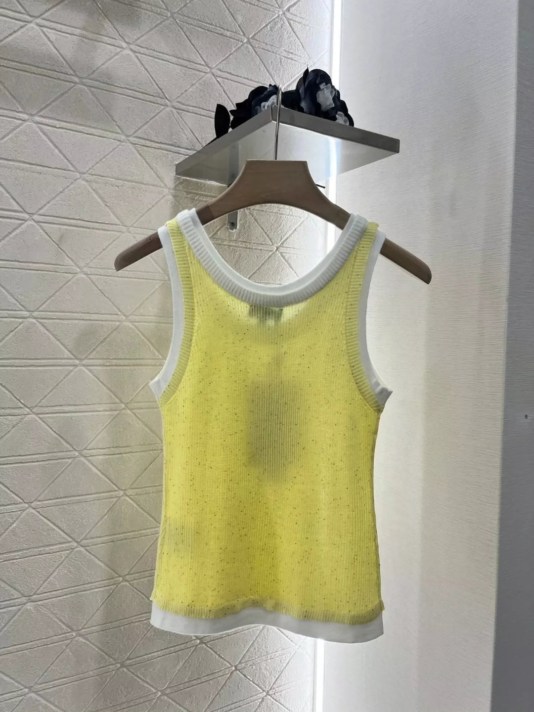 C 25 spring and summer new fake two-piece knitted undershirt