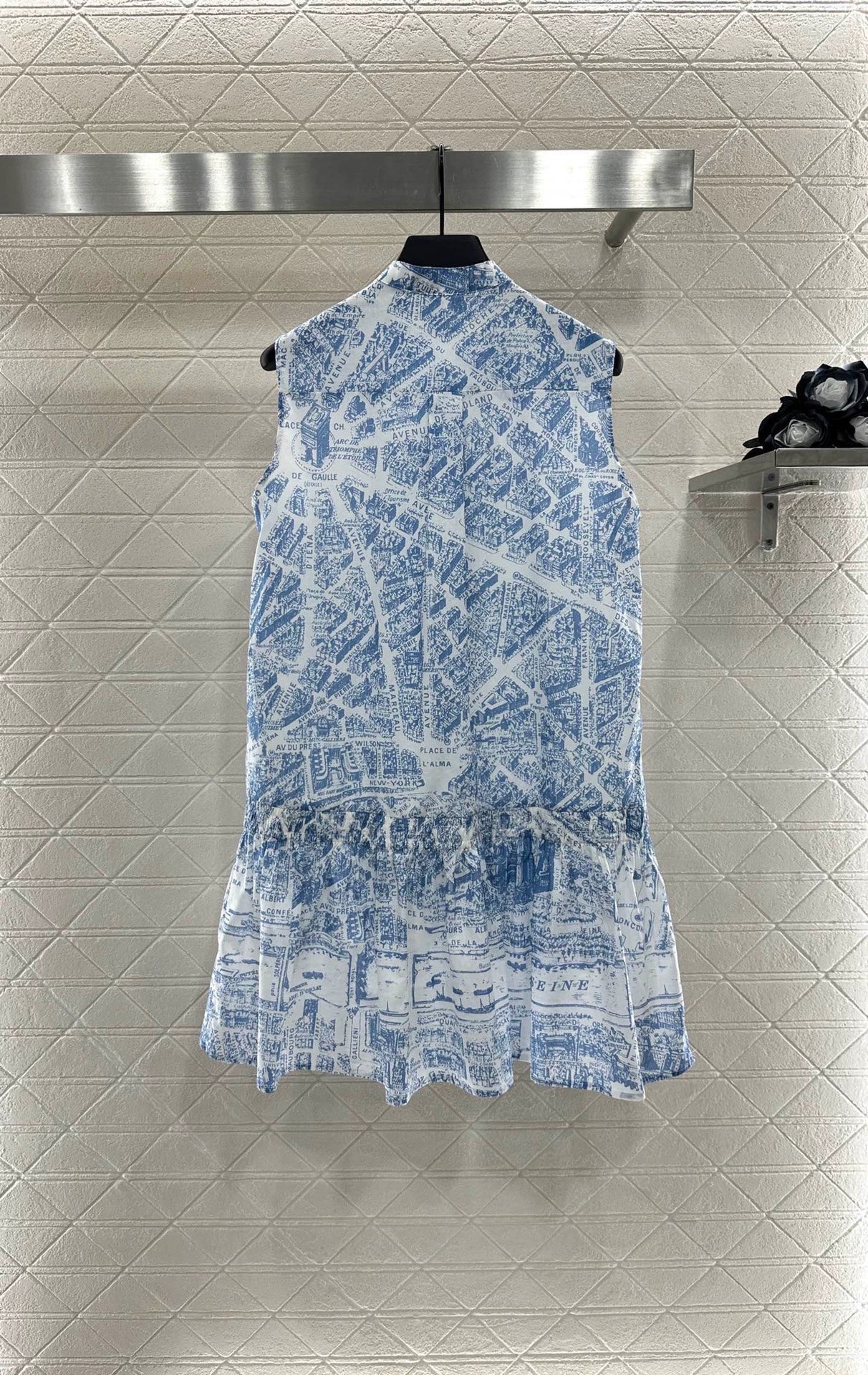 D 25 Paris Arc de Triomphe map print sleeveless dress