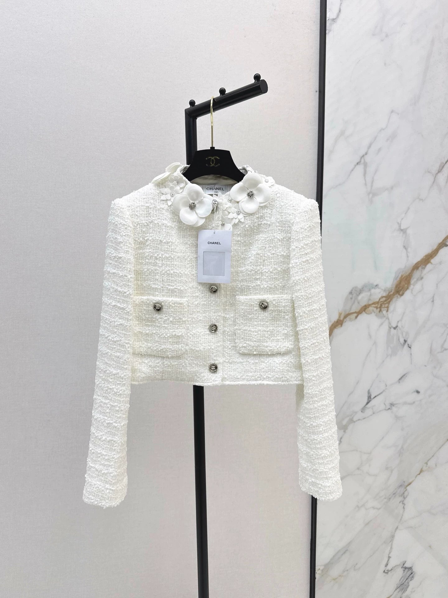 C 25 3D flower decoration short jacket