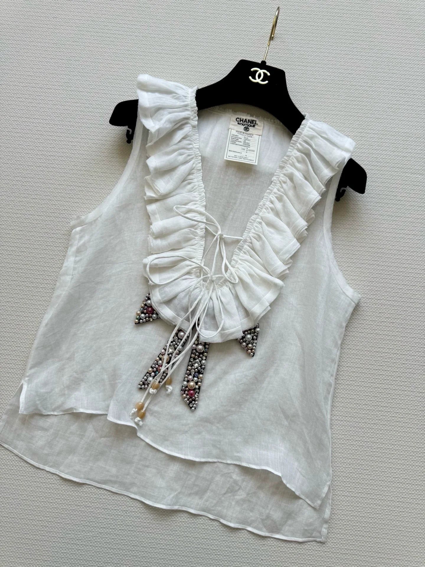 25 Summer new style second-hand heavy-duty beaded bow vest