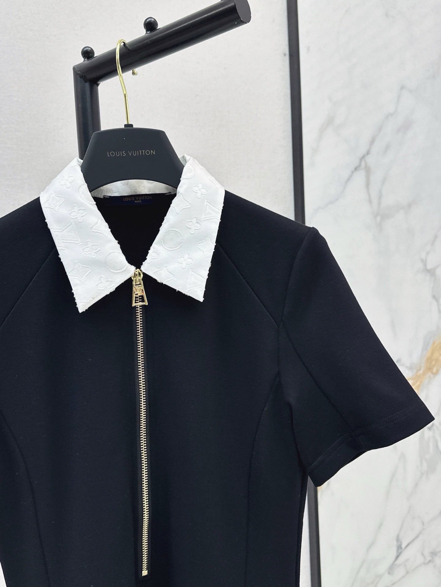 L 25 Spring/Summer New Letter Color Collision Lapel Dresses