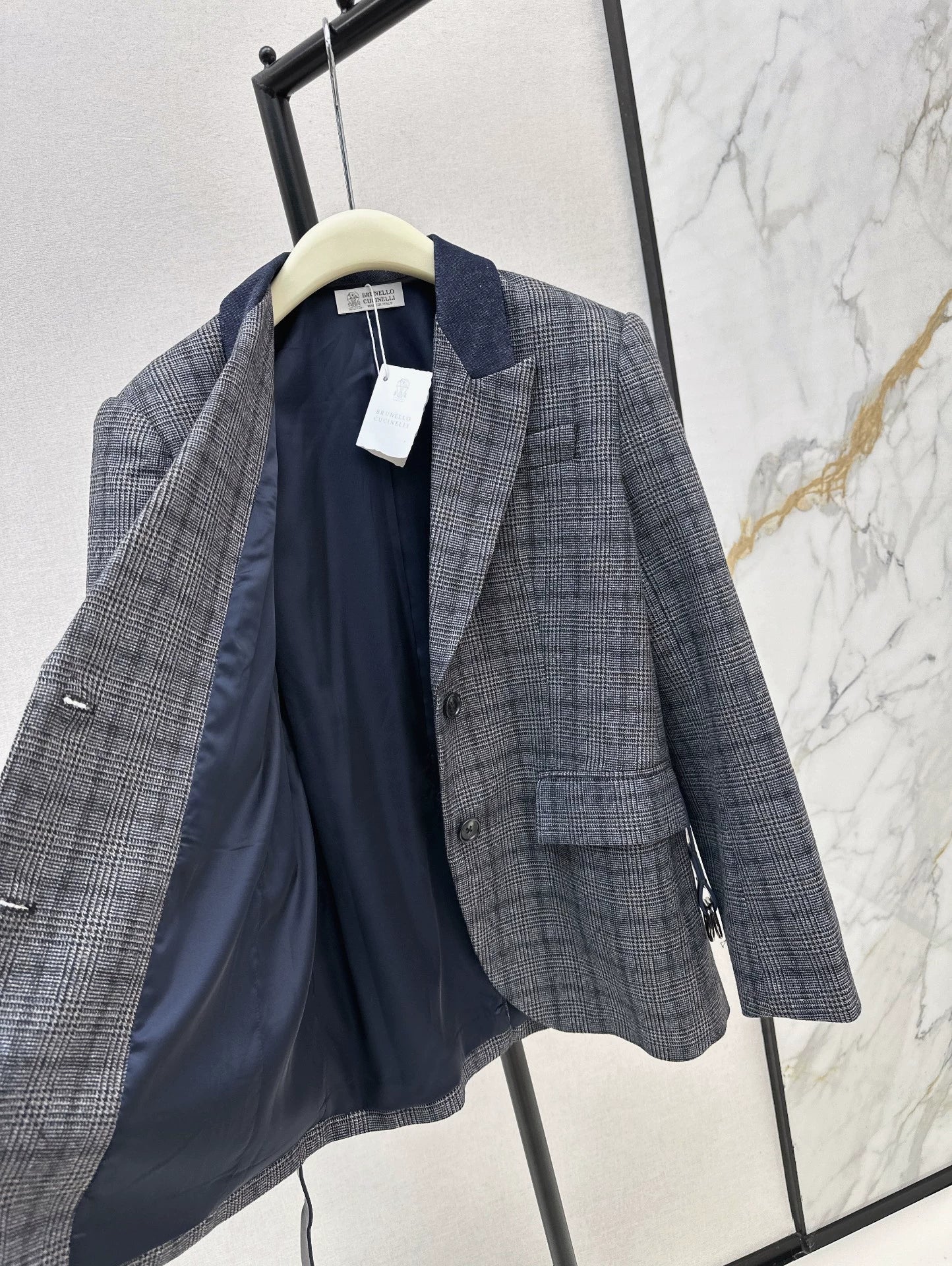 Bru 25 Blue plaid blazer