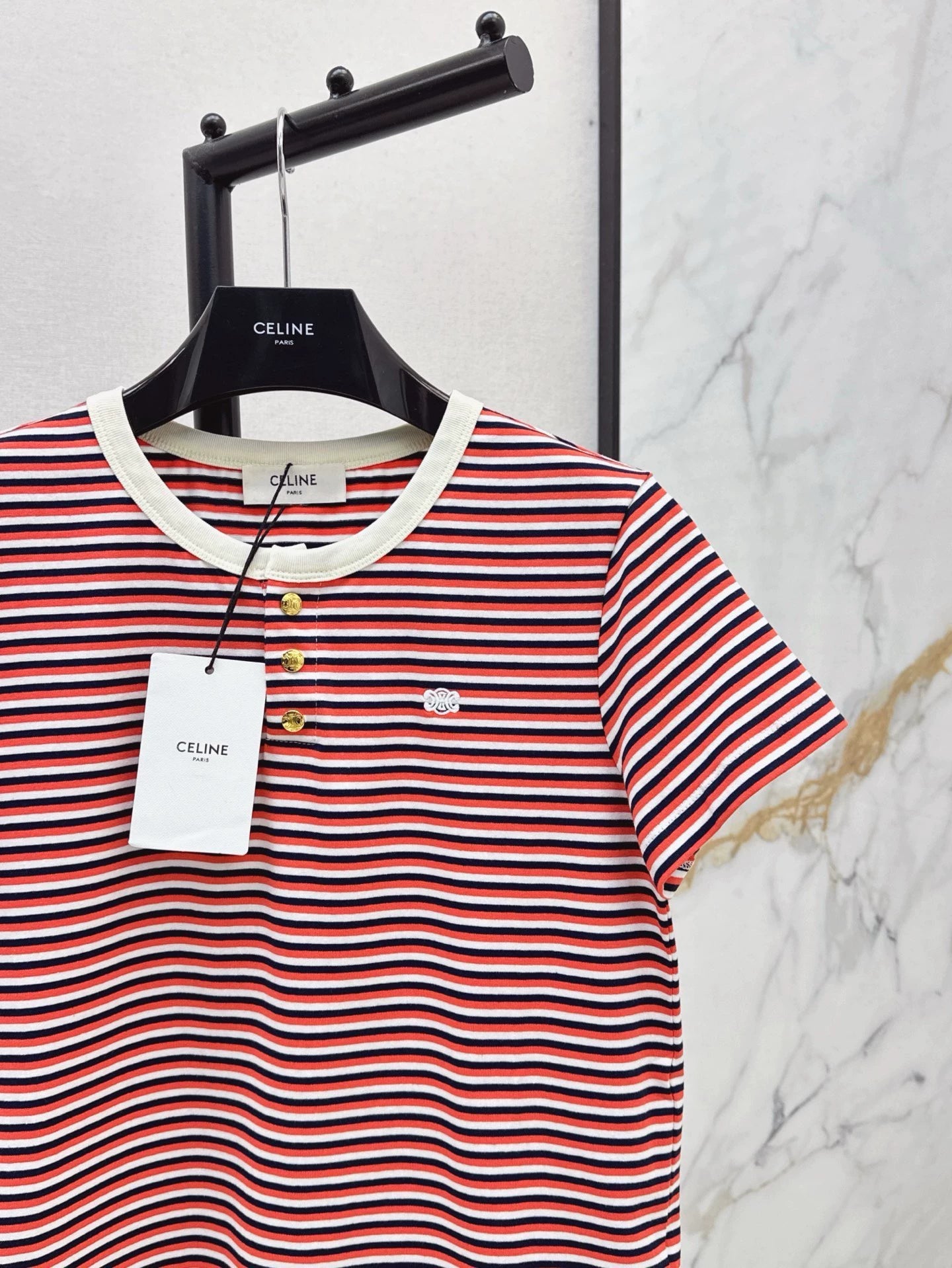 Ce 25 Spring/Summer Latest Striped Short Sleeve T-Shirt