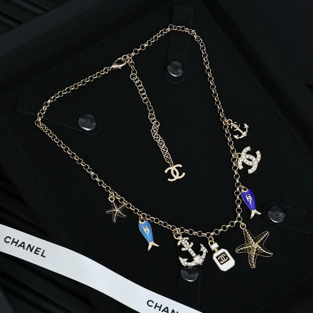 25 Summer New Ocean Series Multi-element Necklace
