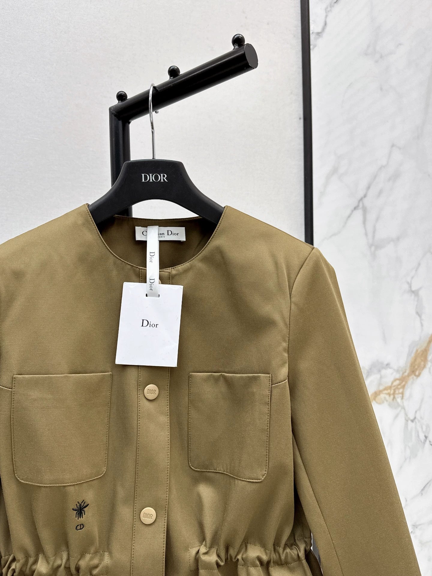 D 25fw New round neck waist windbreaker