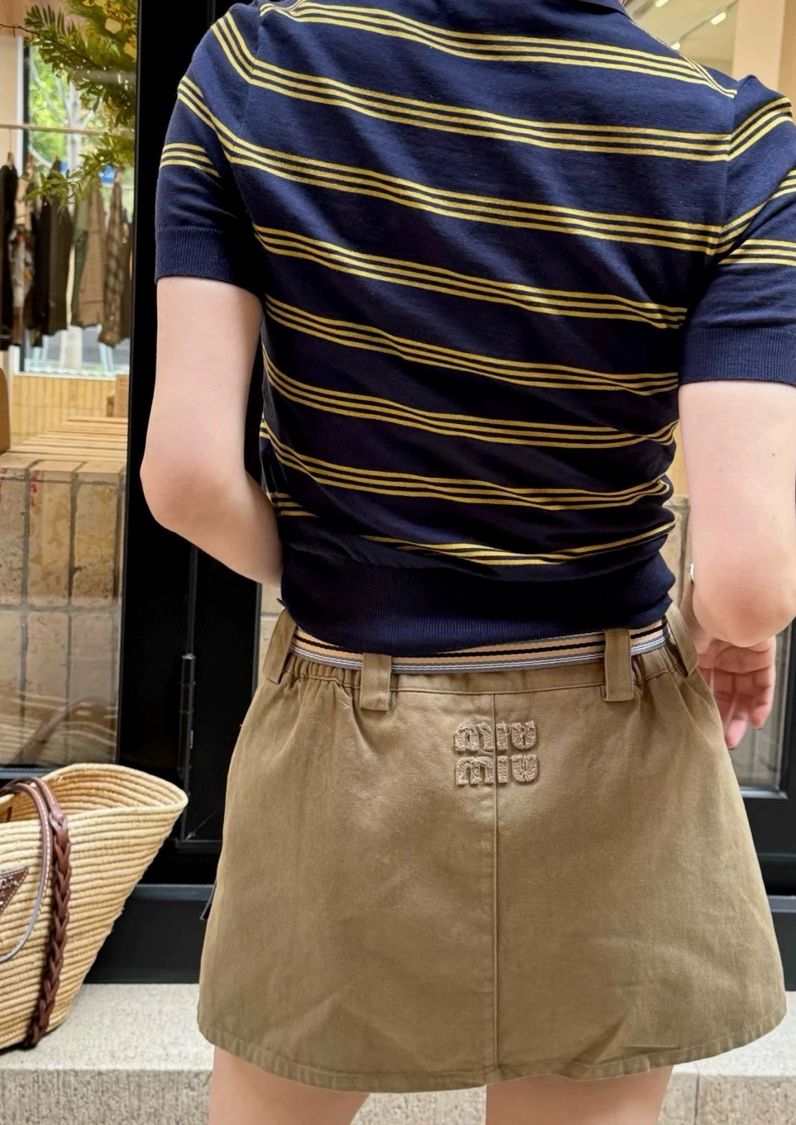 M 25SS Early Spring Work Pocket Belt Skirt