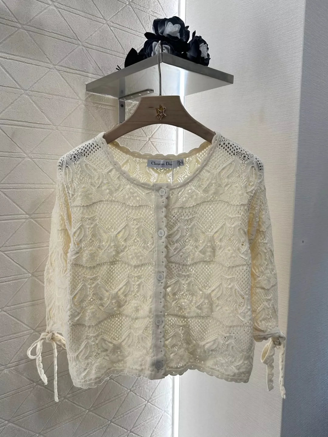 D 25 new three-dimensional hand-crocheted knit cardigan