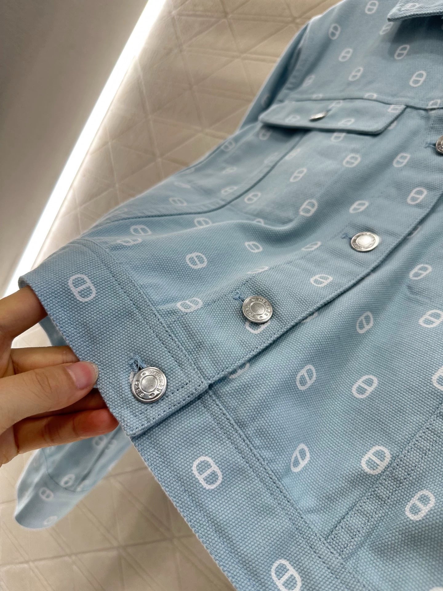 H 25 Pignose Print Denim Jacket