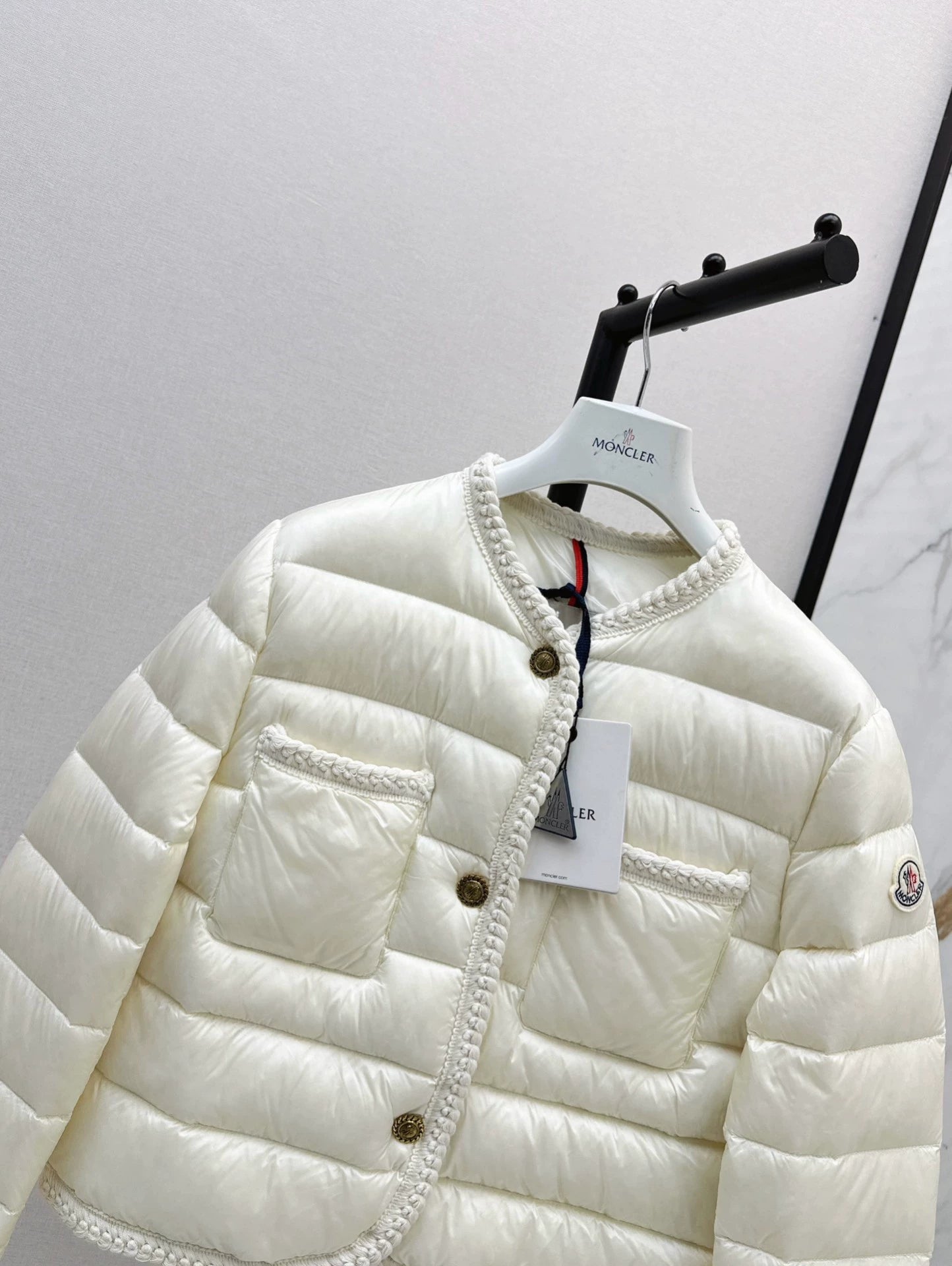 MON 25 Woven patchwork down jacket(BLAKC,NAVY,RED,BEIGI)