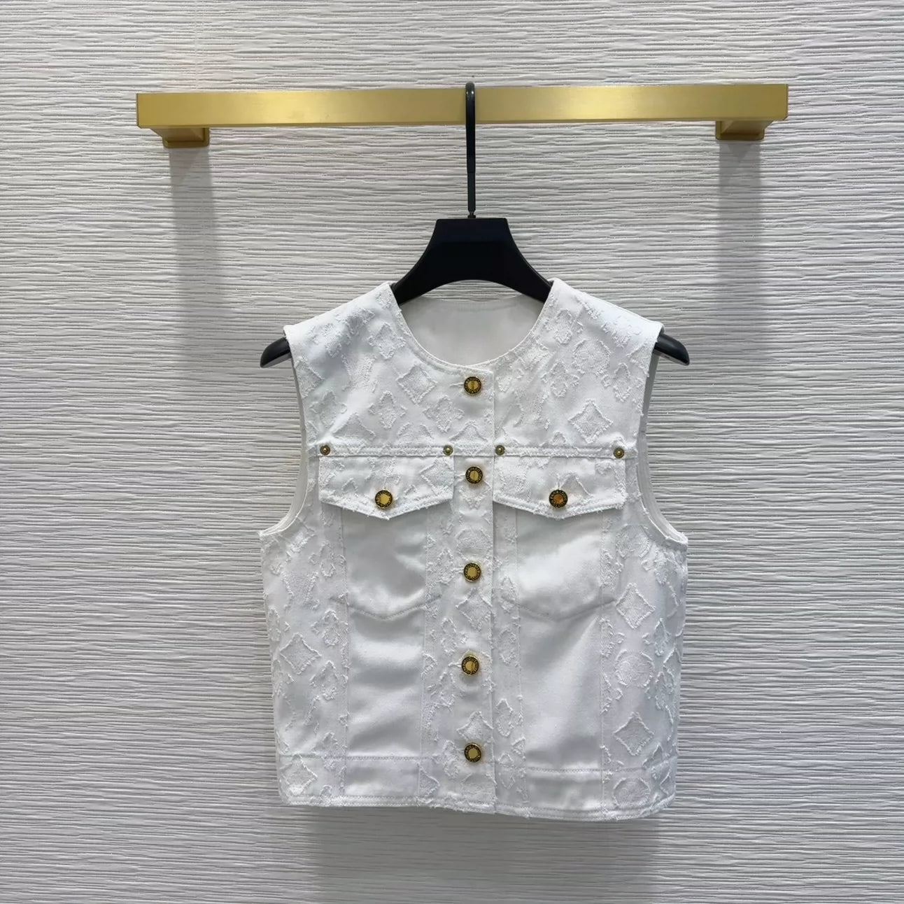 L 25 New Pocket Round Neck Sleeveless Vest Jacket