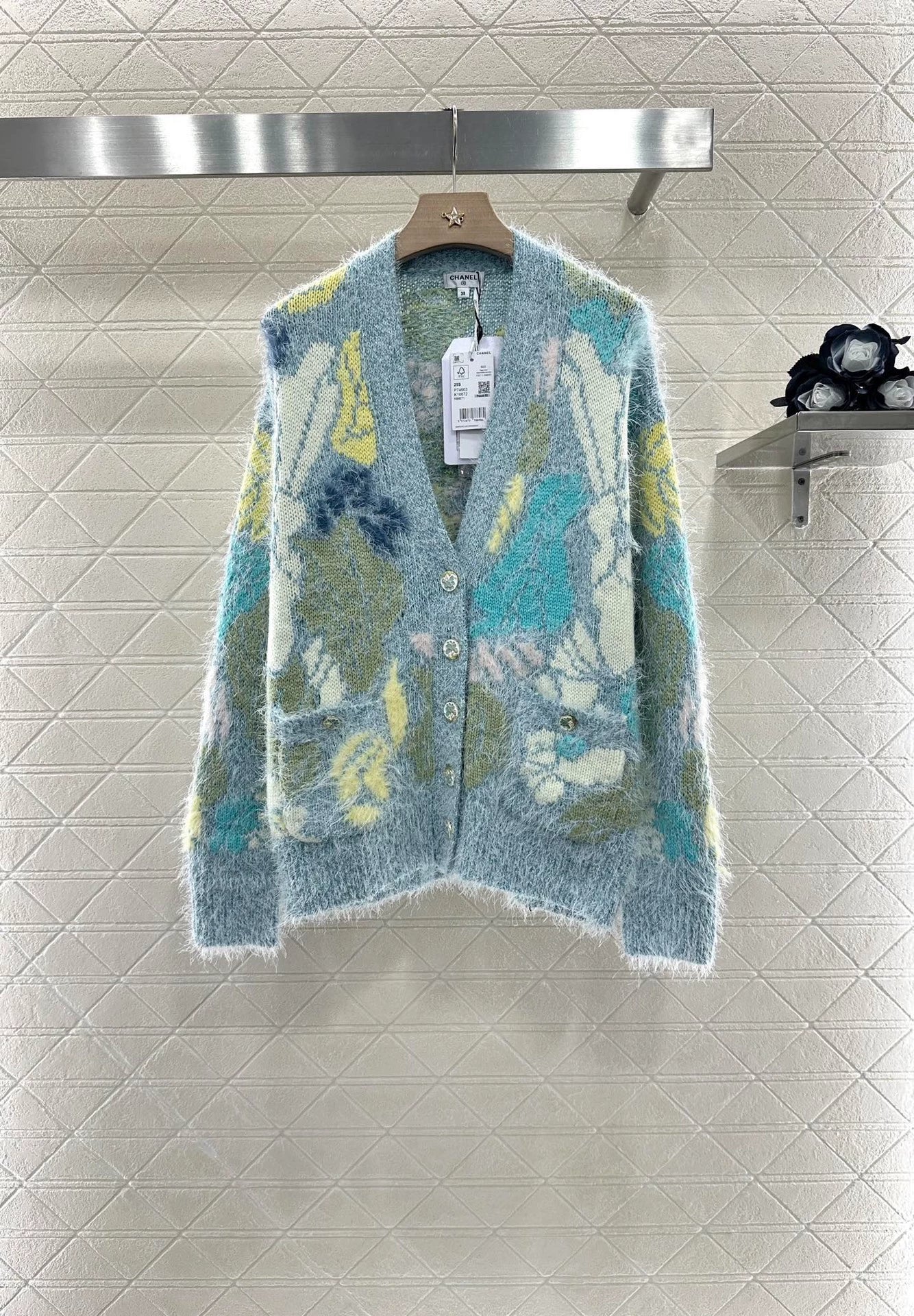 C 25 Seahorse fur cardigan and skirt set