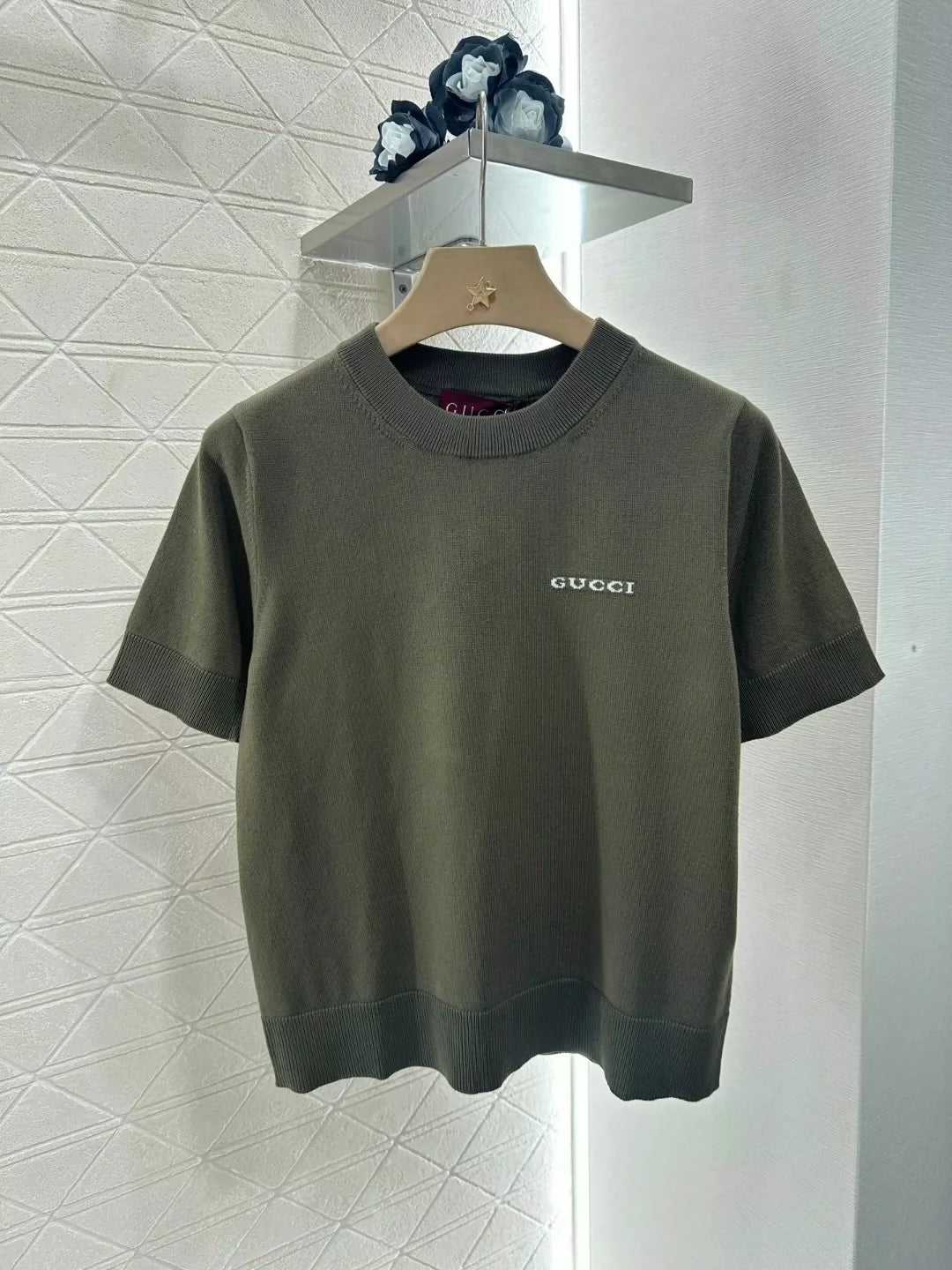G 25 Spring/Summer New Classic Green Knit Short Sleeve