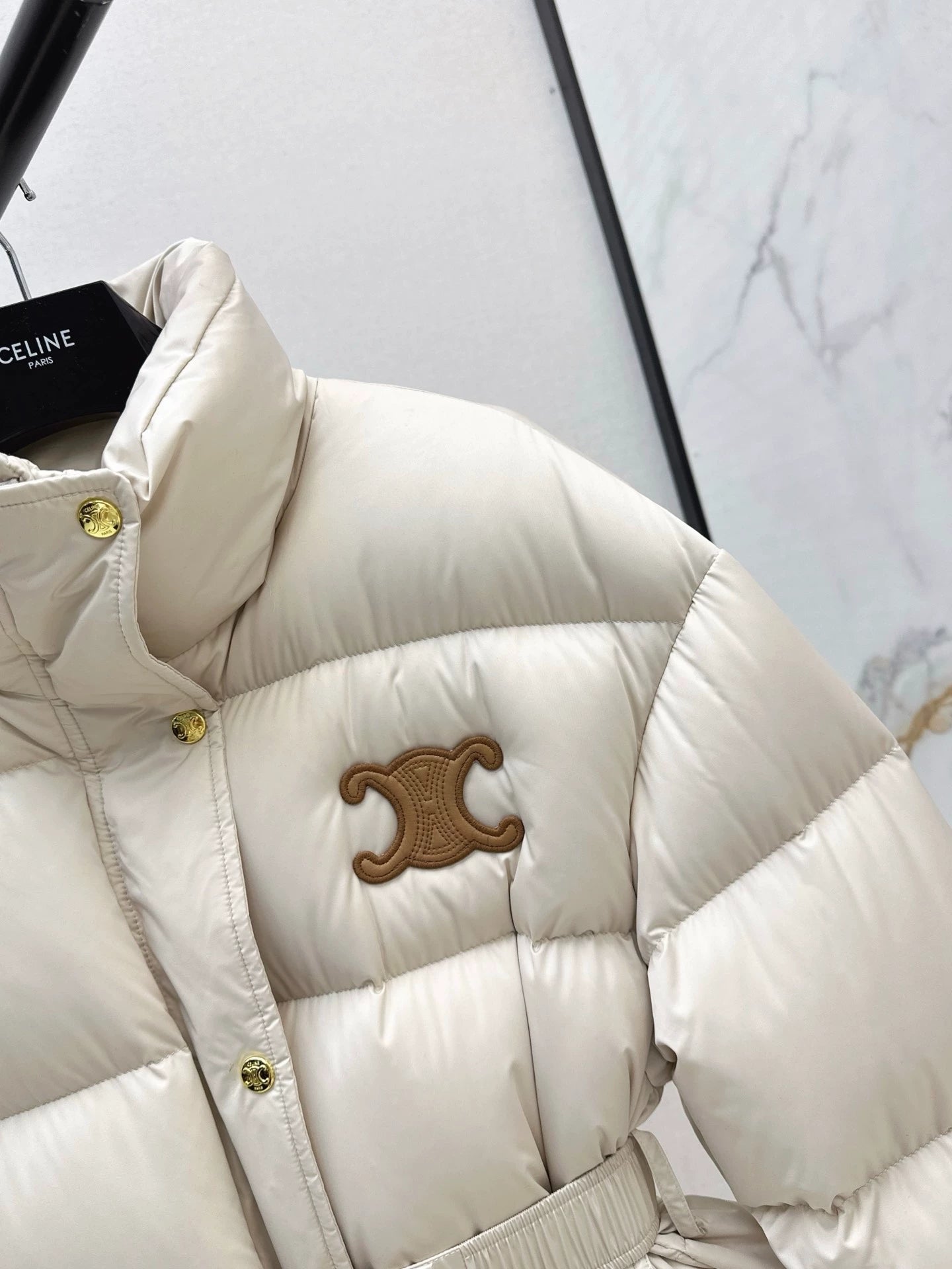 Ce 25 Stand collar waisted down jacket