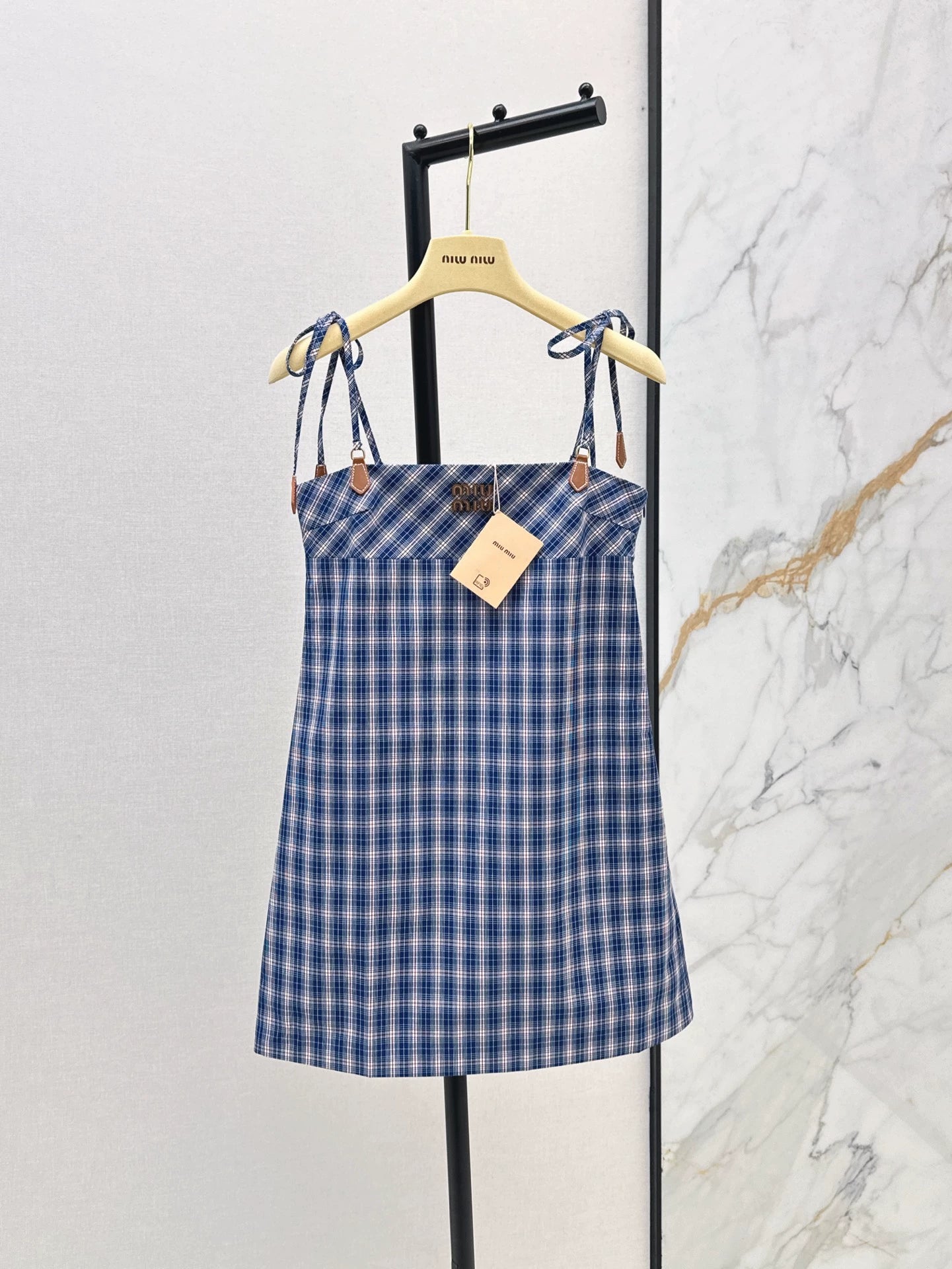 M 25 Spring/Summer New Plaid Suspender Dress