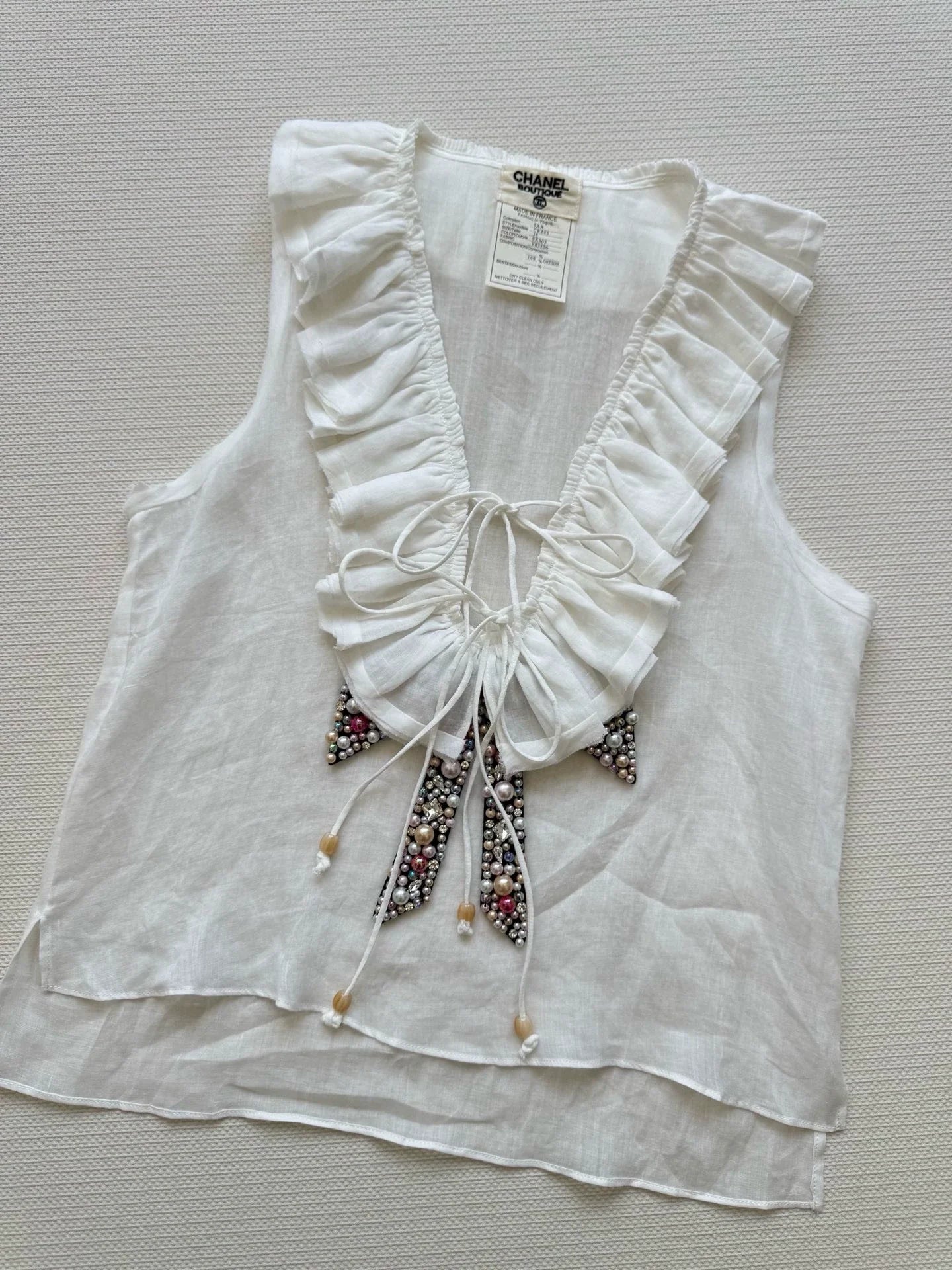 25 Summer new style second-hand heavy-duty beaded bow vest
