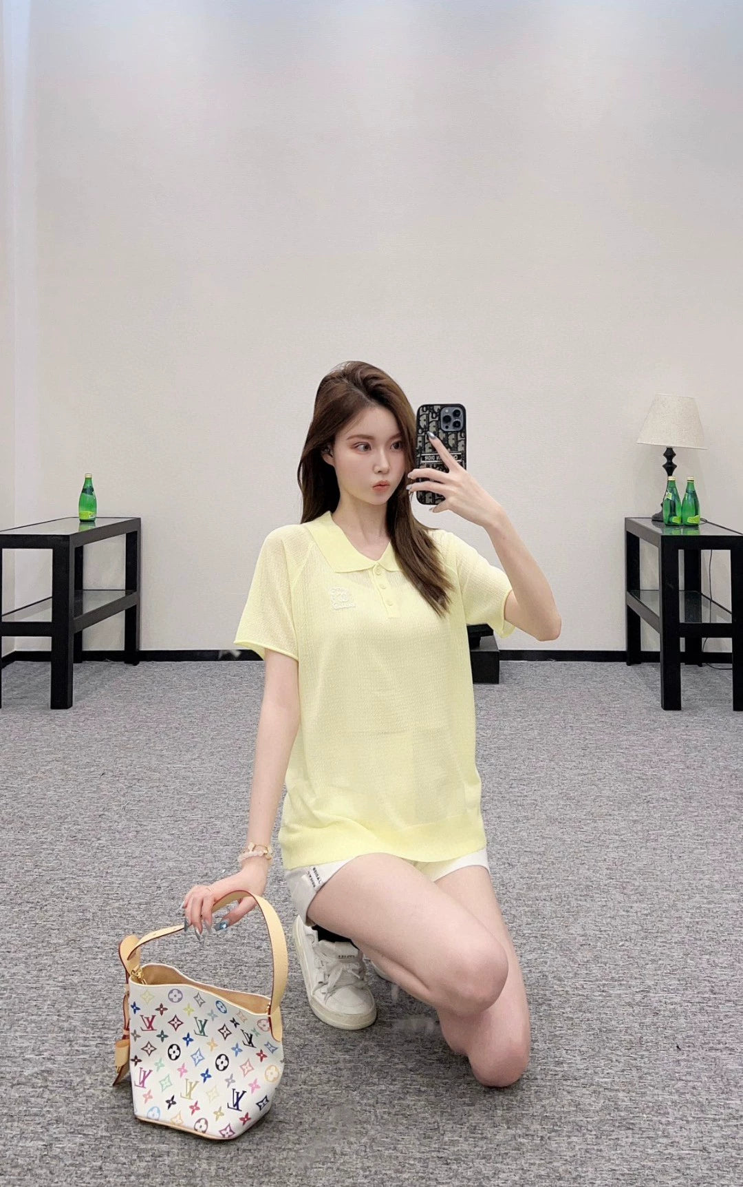 C 25 new loose lapel knitted short sleeves