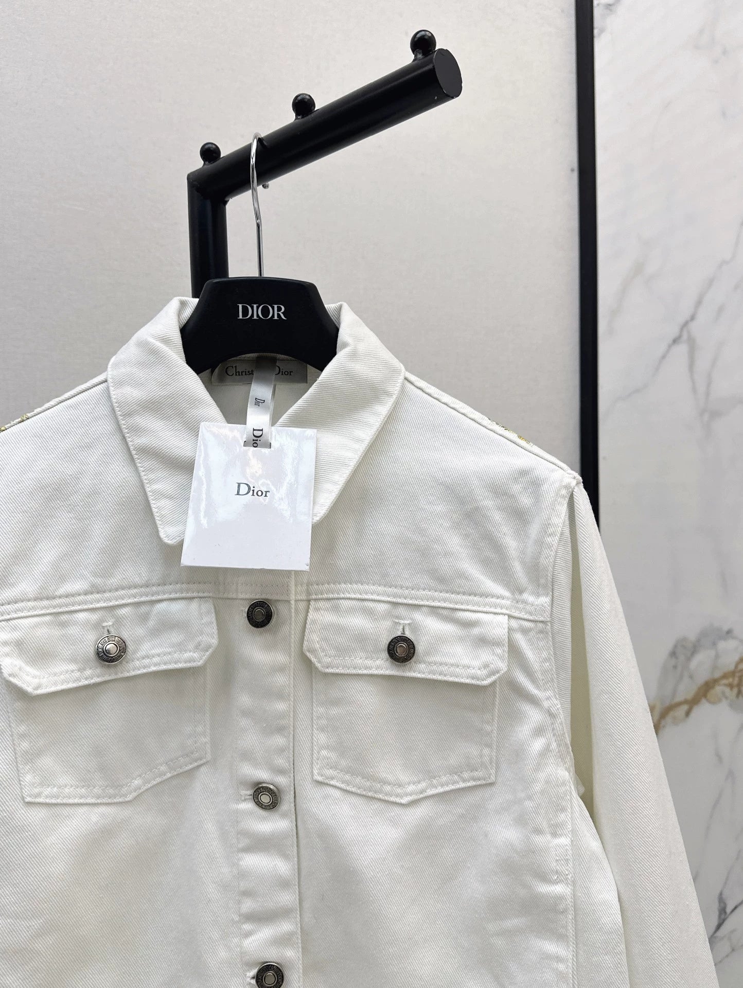 D 25Ss Early Fall New Back Print Denim Jacket(white green pink)