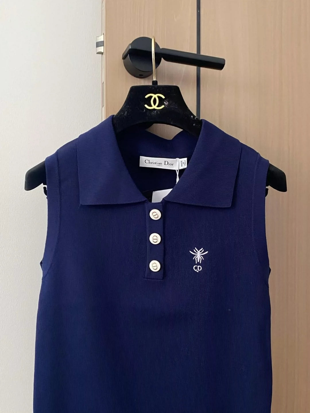 D 25 new lapel short-sleeved undershirt(white navy)